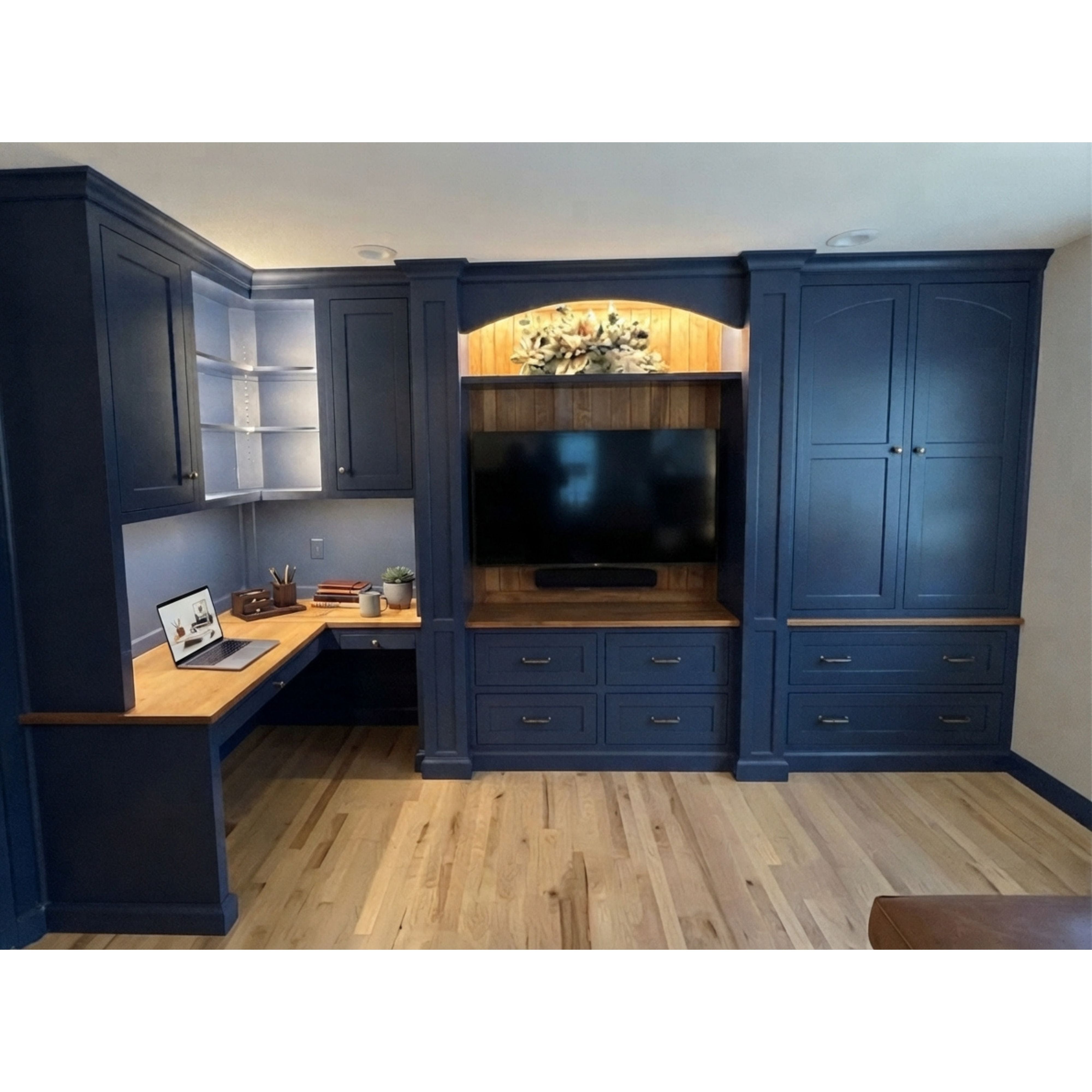 Custom All-In-One Office Entertainment Center Built In