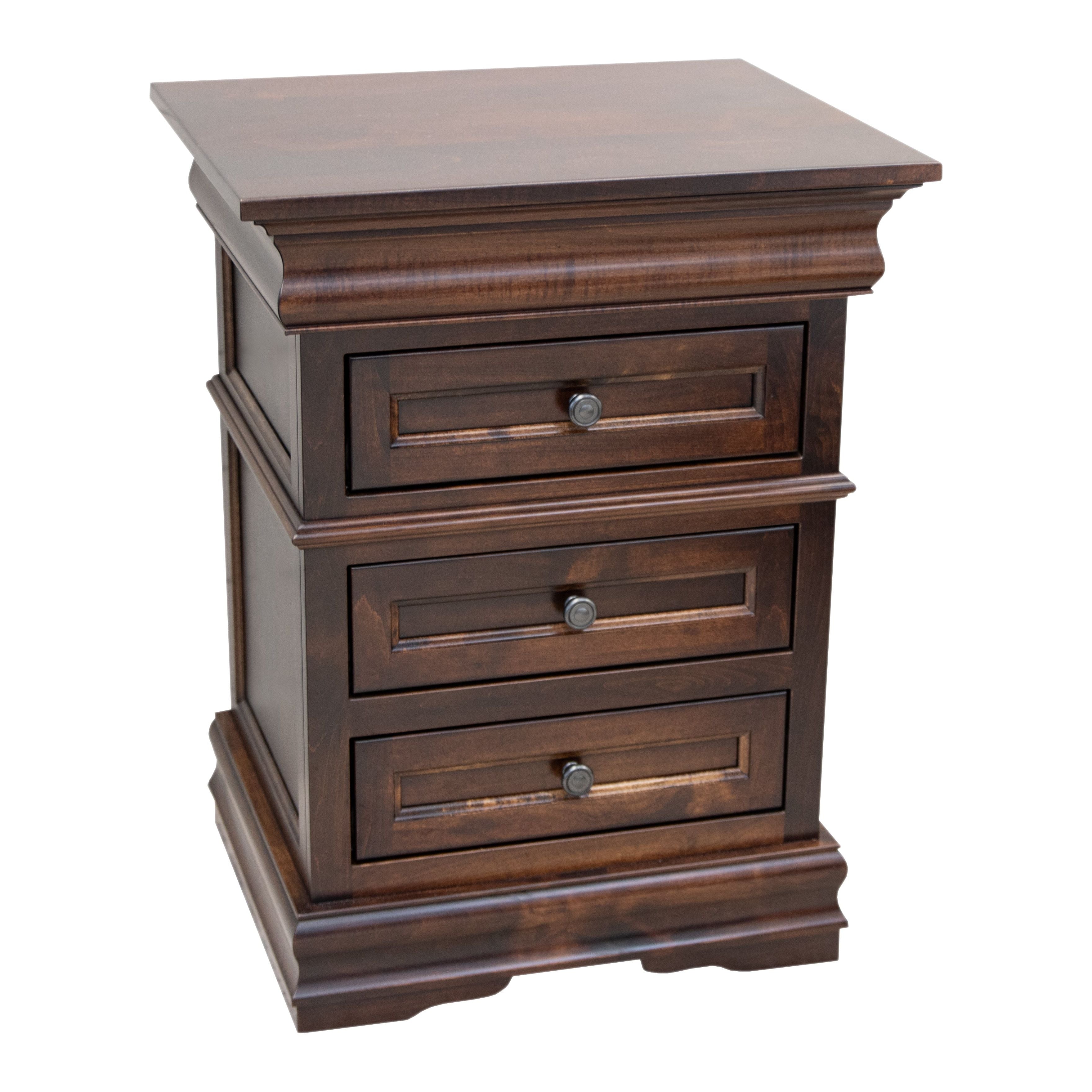 Belmont Maple Wood 3-Drawer Nightstand | RT
