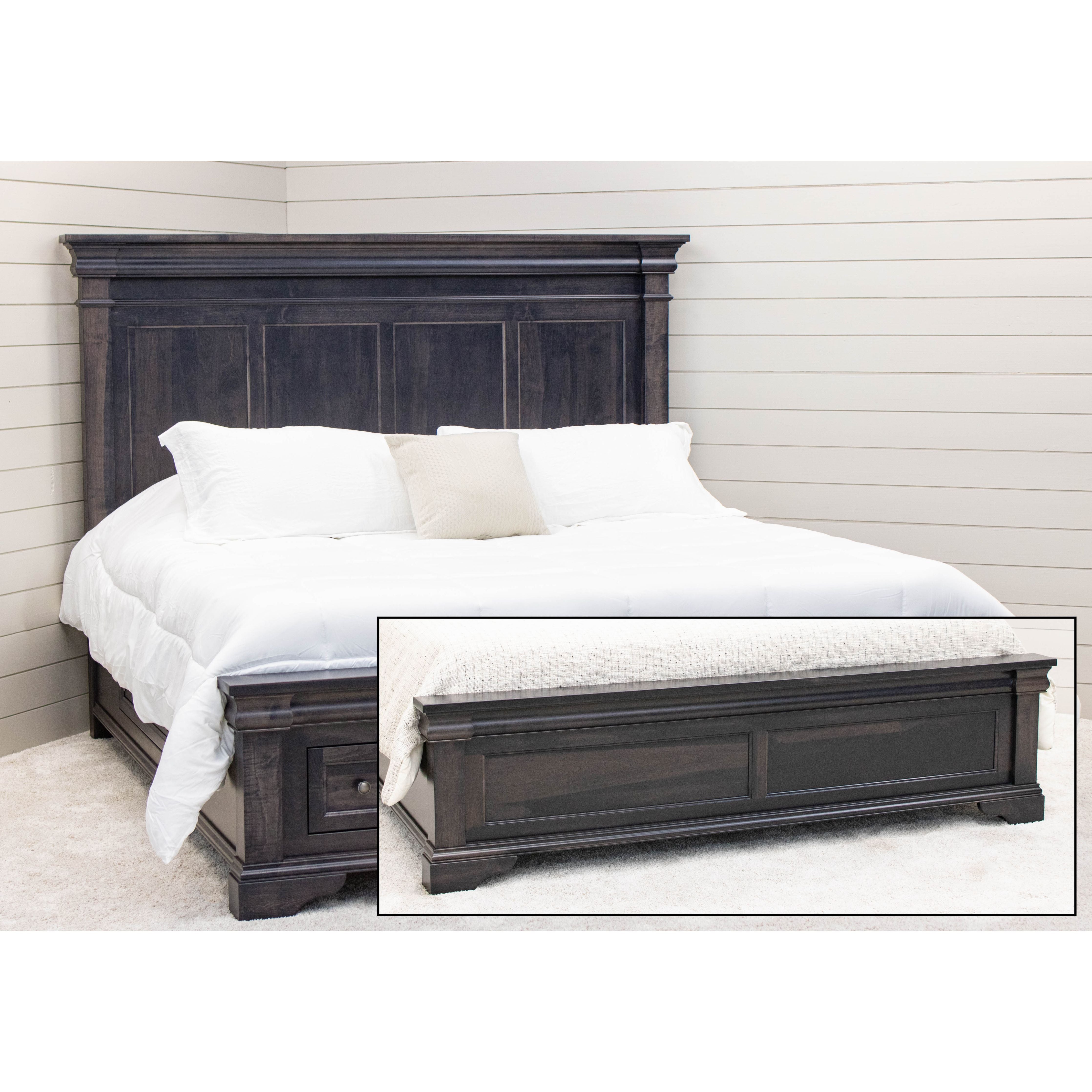 Belmont King Maple Wood Storage Platform Bed | GS