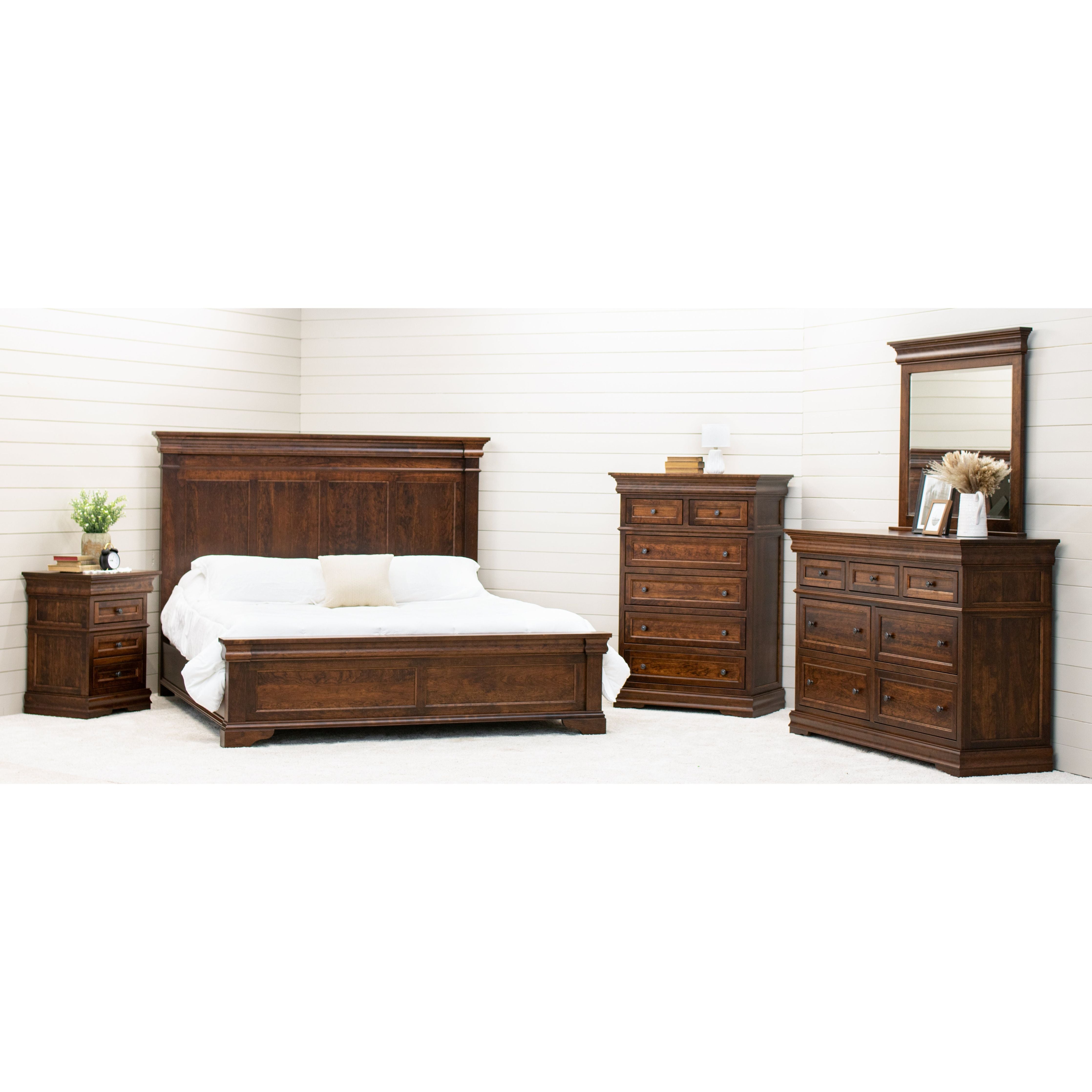 Belmont Cherry Wood 3-Drawer Nightstand | ASB