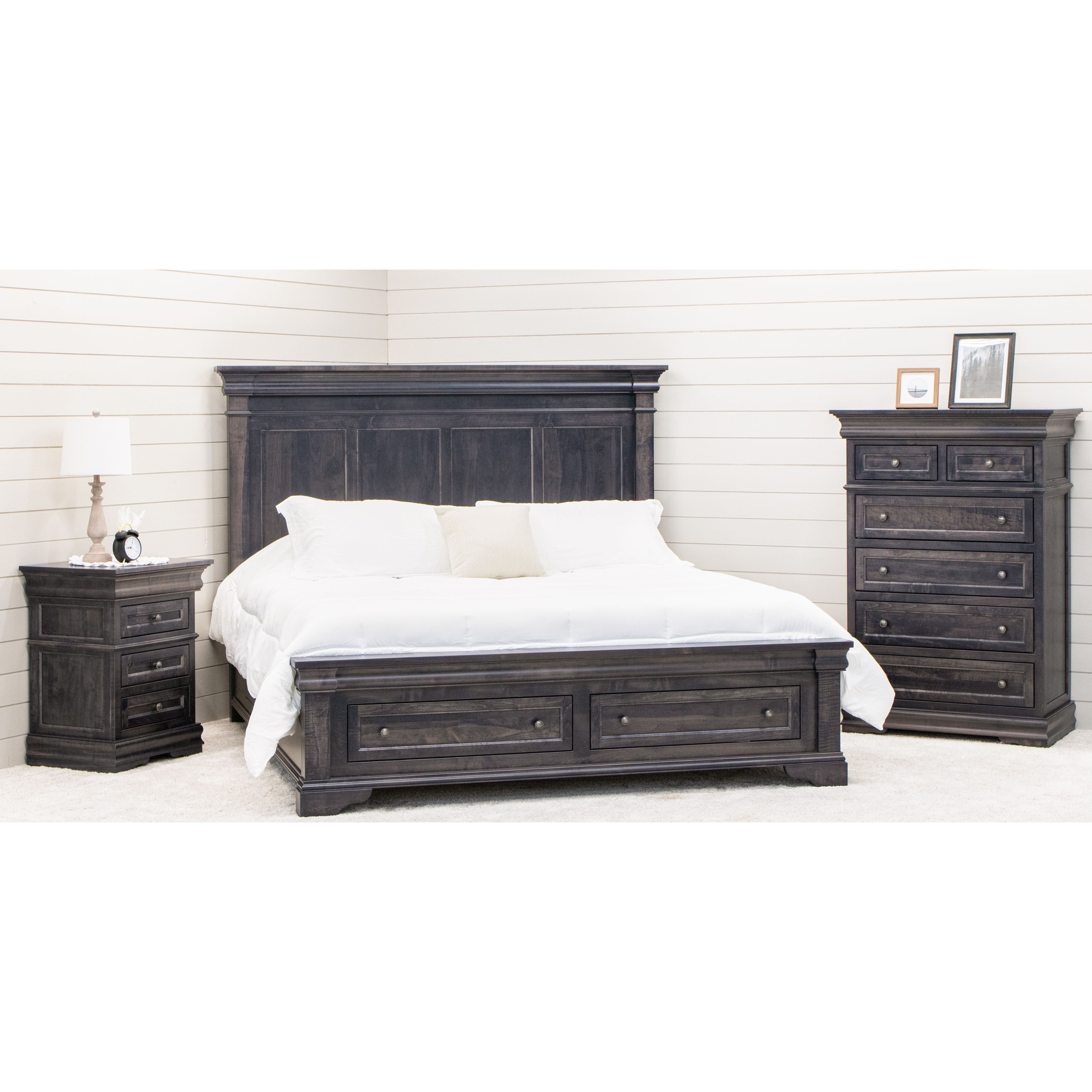 Belmont King Maple Wood Storage Platform Bed | GS