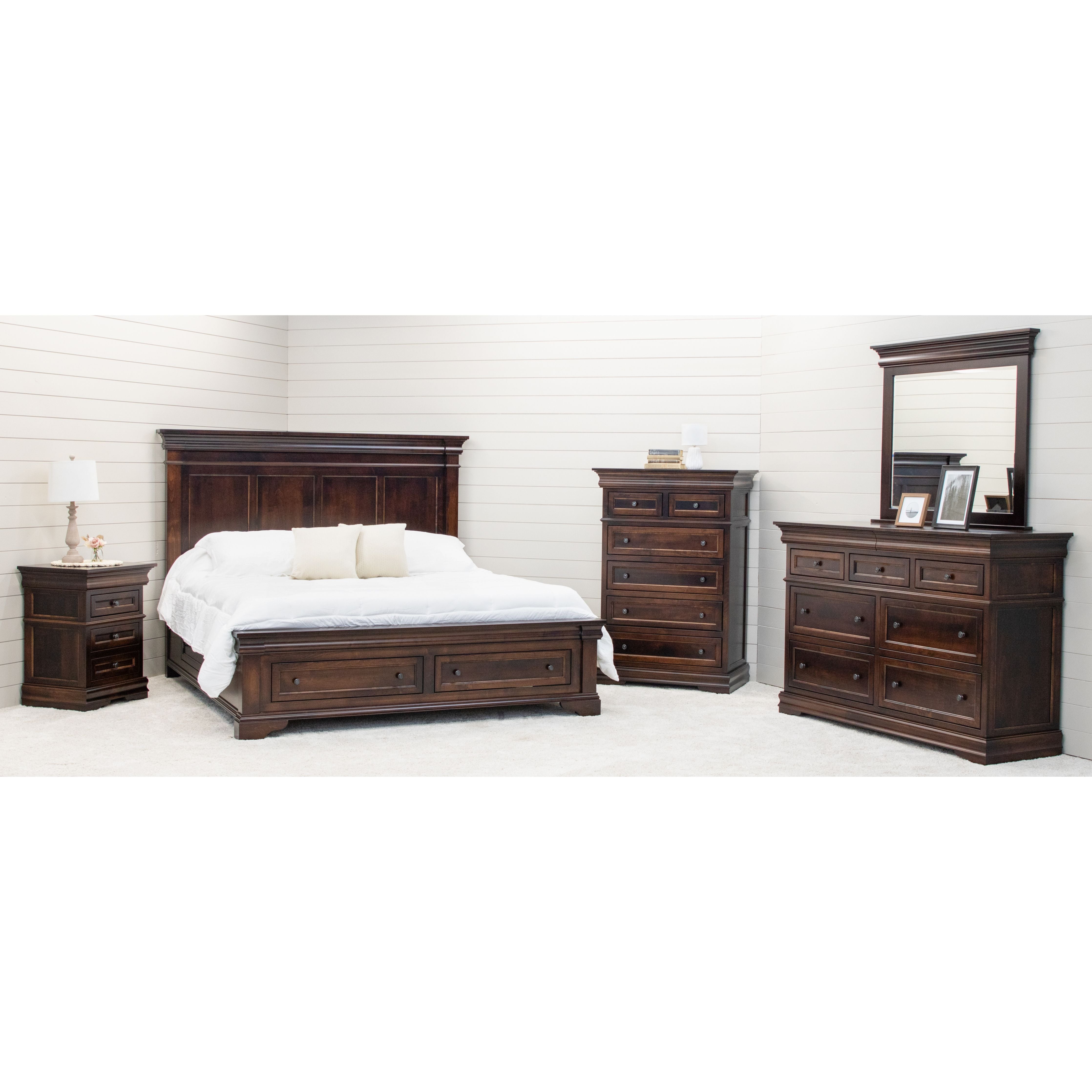 Belmont King Maple Wood Storage Platform Bed | RT