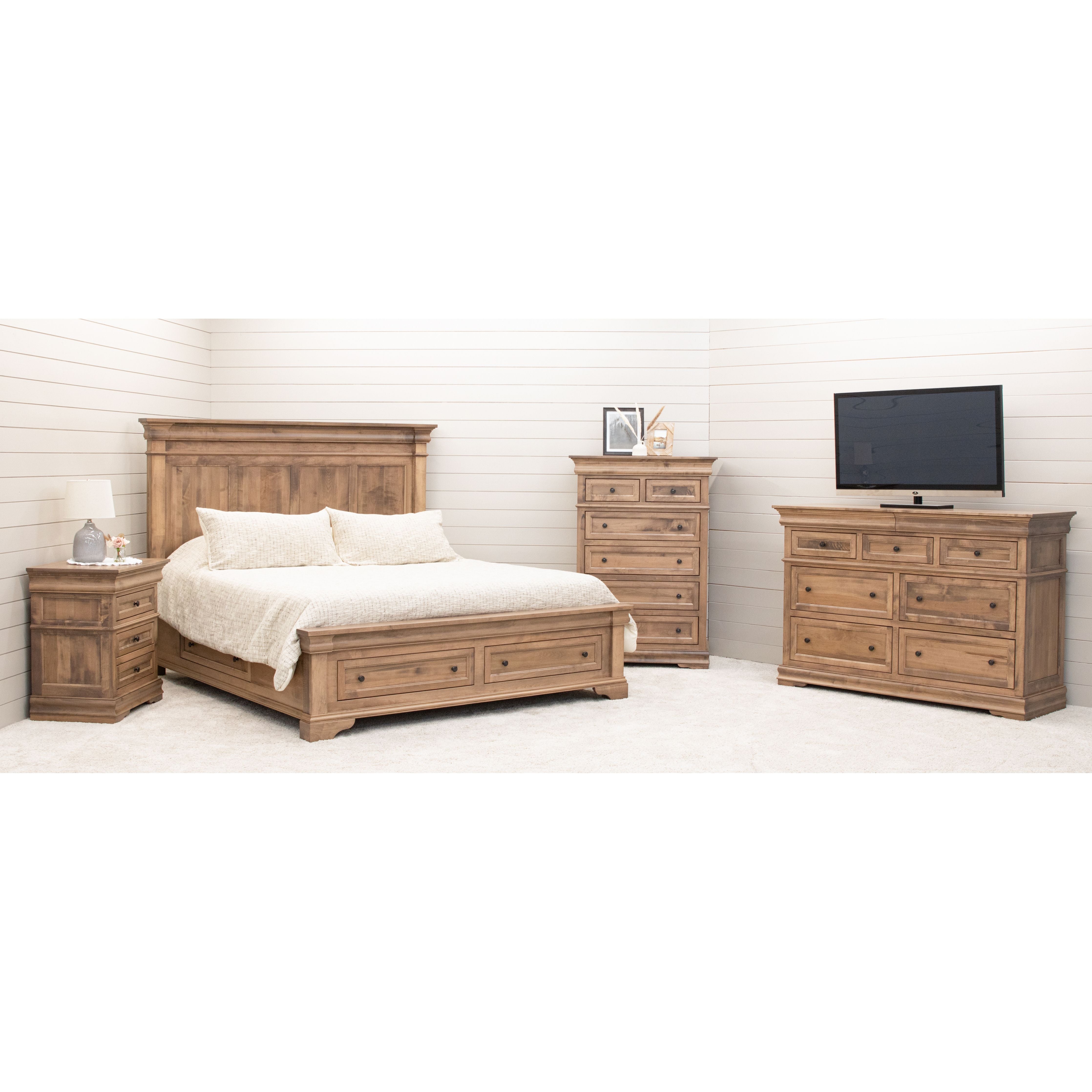 Belmont King Maple Wood Storage Platform Bed | WB
