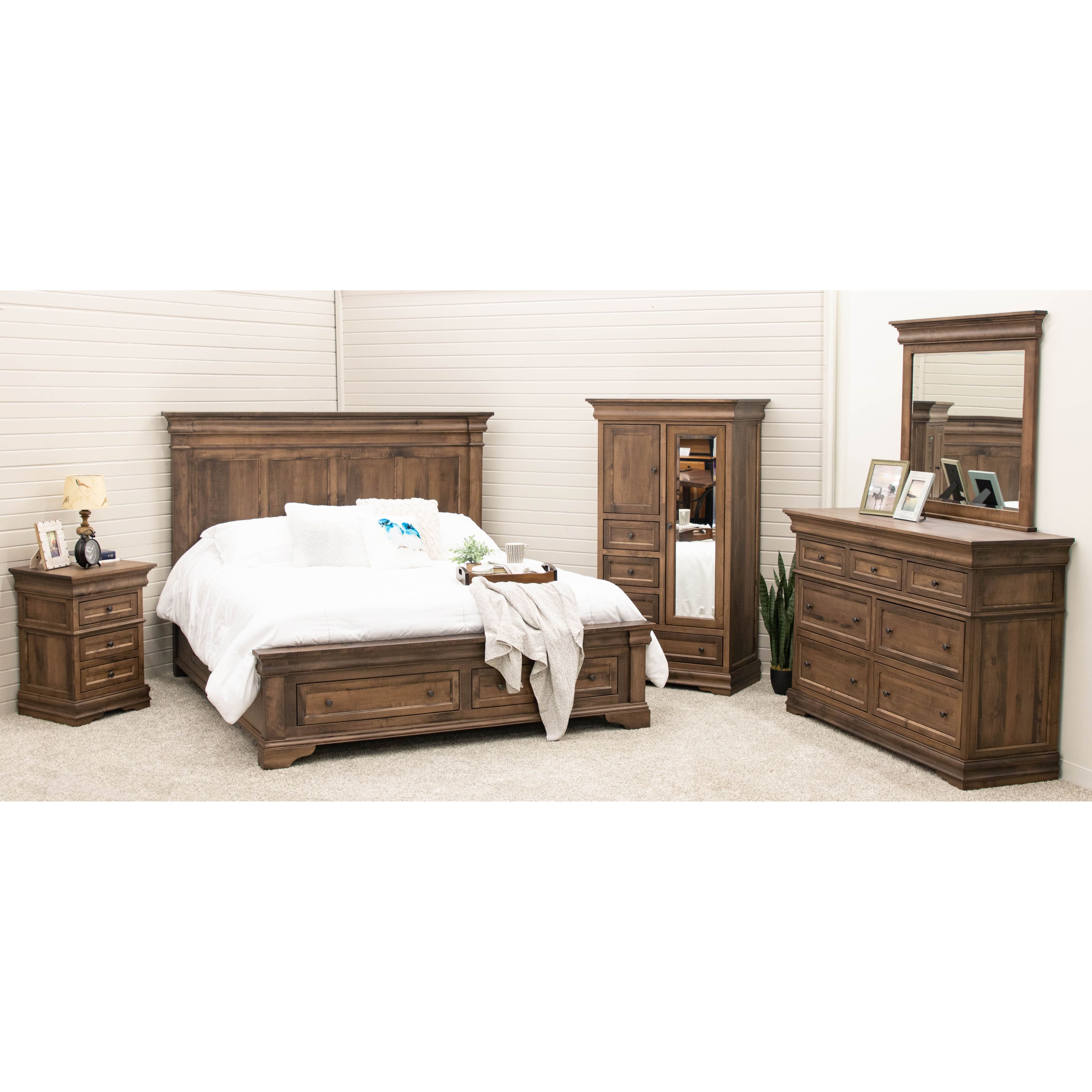 Belmont 6-piece King Bedroom Set in Maple Wood