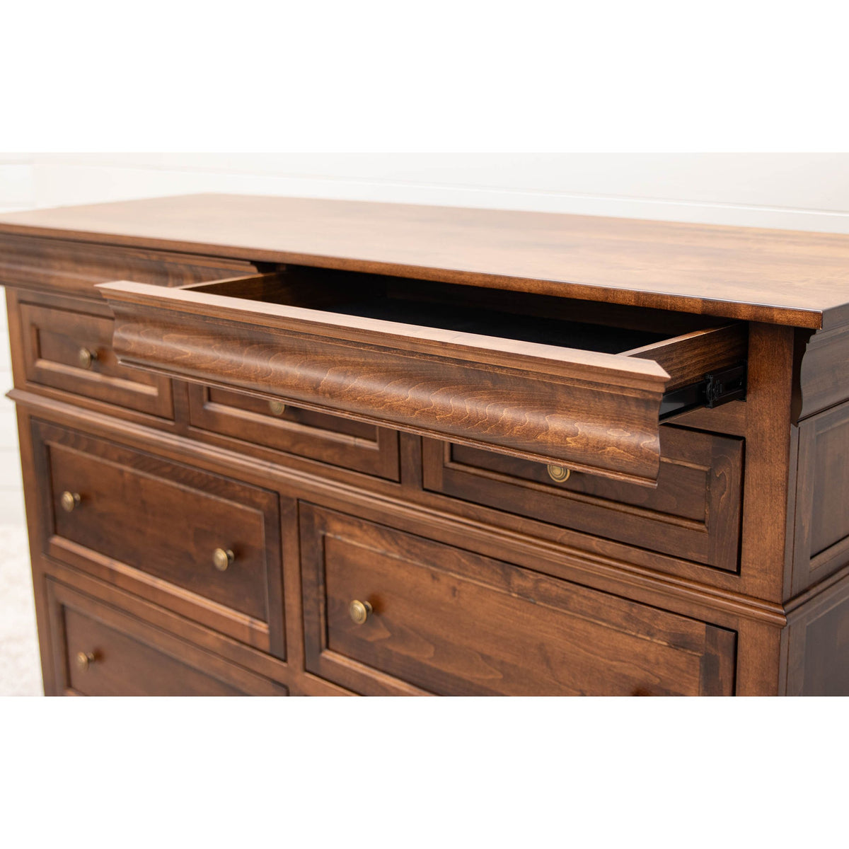 dresser nearby Belmont Maple Wood 7-Drawer Tall rich colours that you Christmas Dress Clothing Posse Bowie Polka-Dot Midi Color:Ivory+Apricot