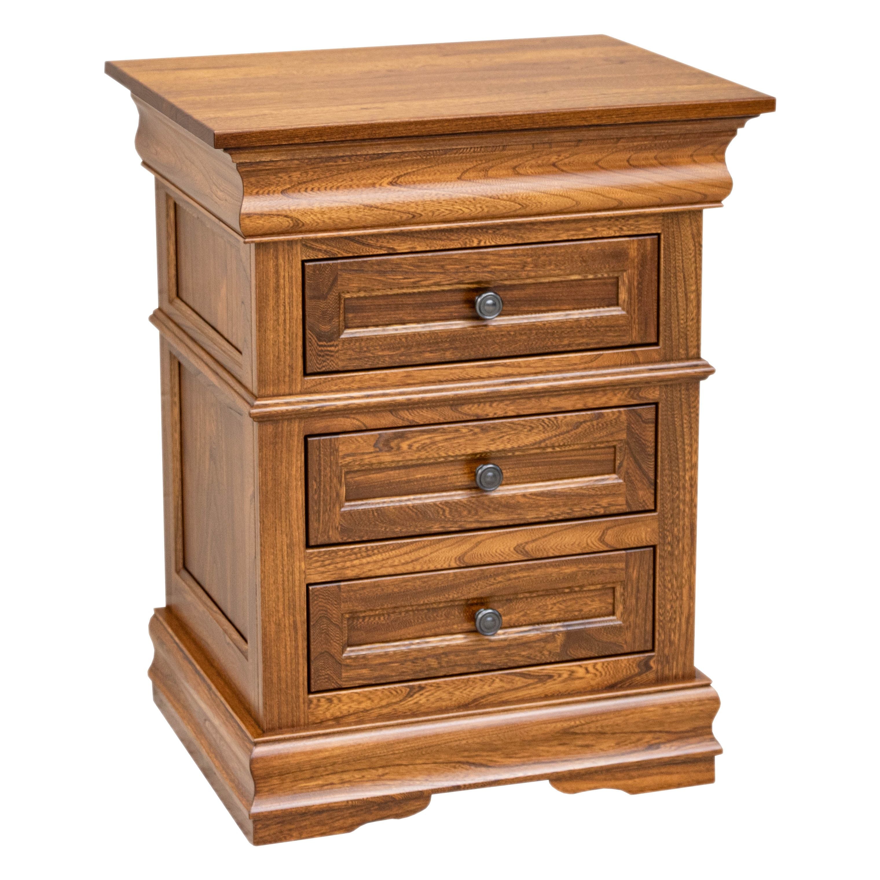 Belmont Elm Wood 3-Drawer Nightstand | MC