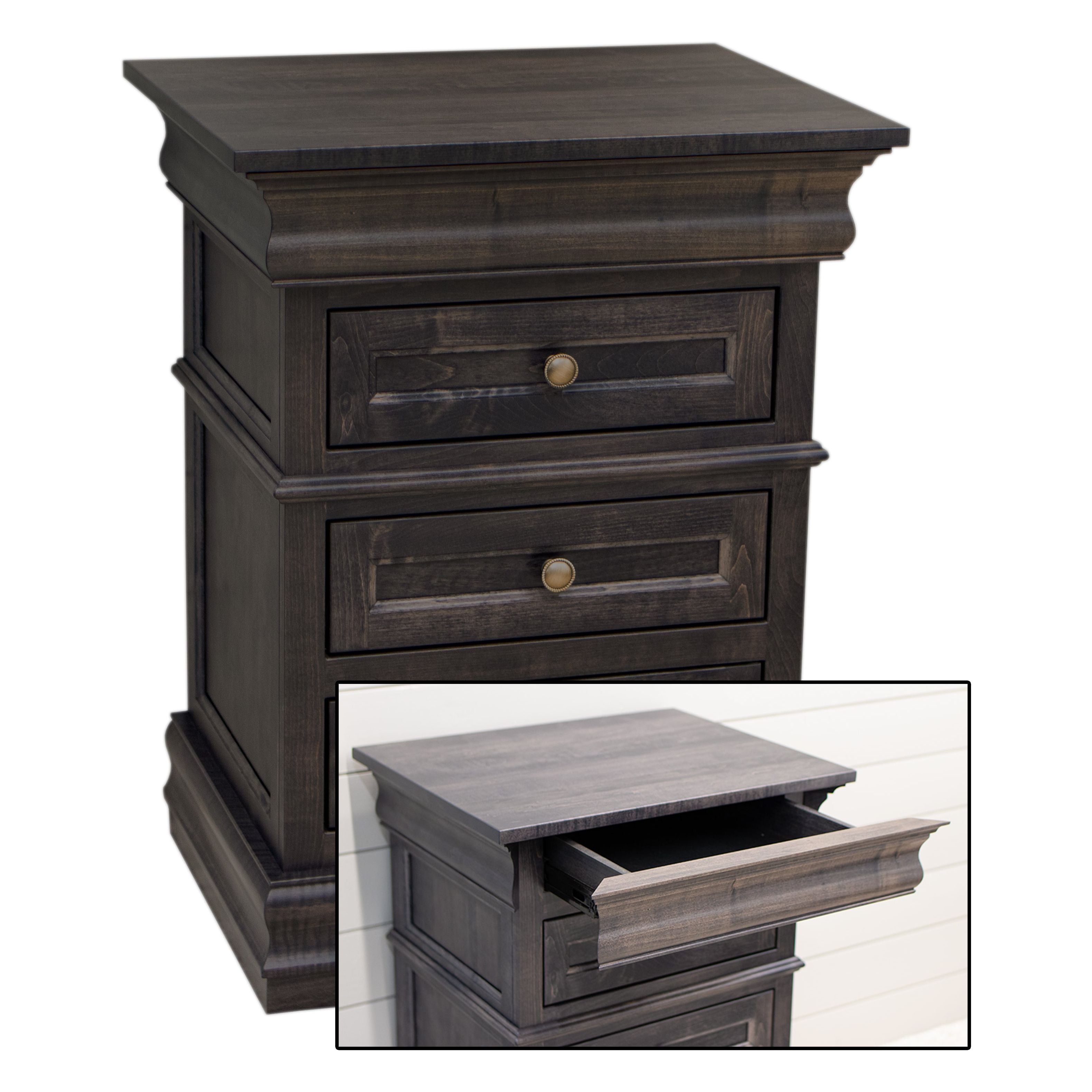 Belmont Maple Wood 3-Drawer Nightstand | DK