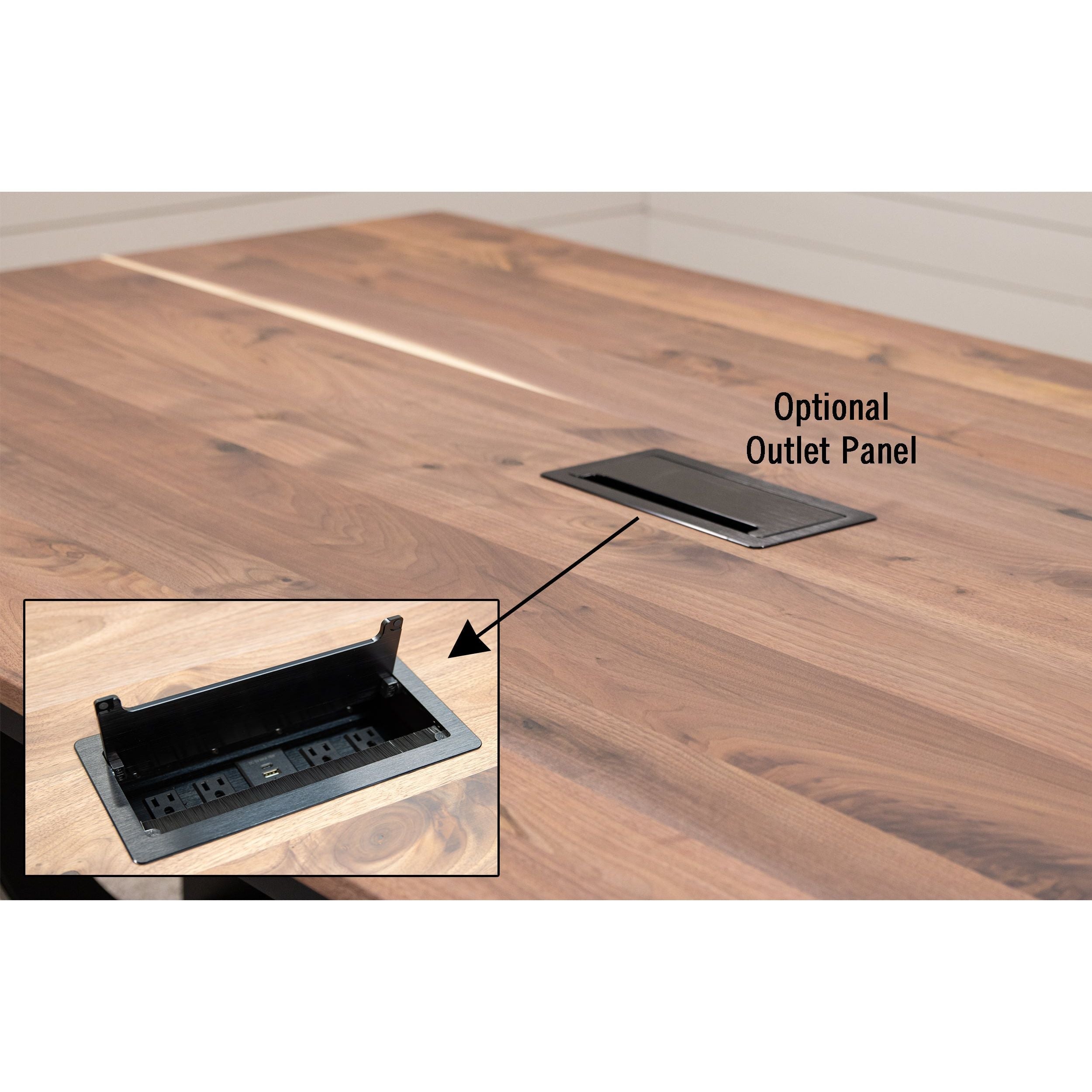 Rockford Large White & Wood Conference Table | M-AV&GS