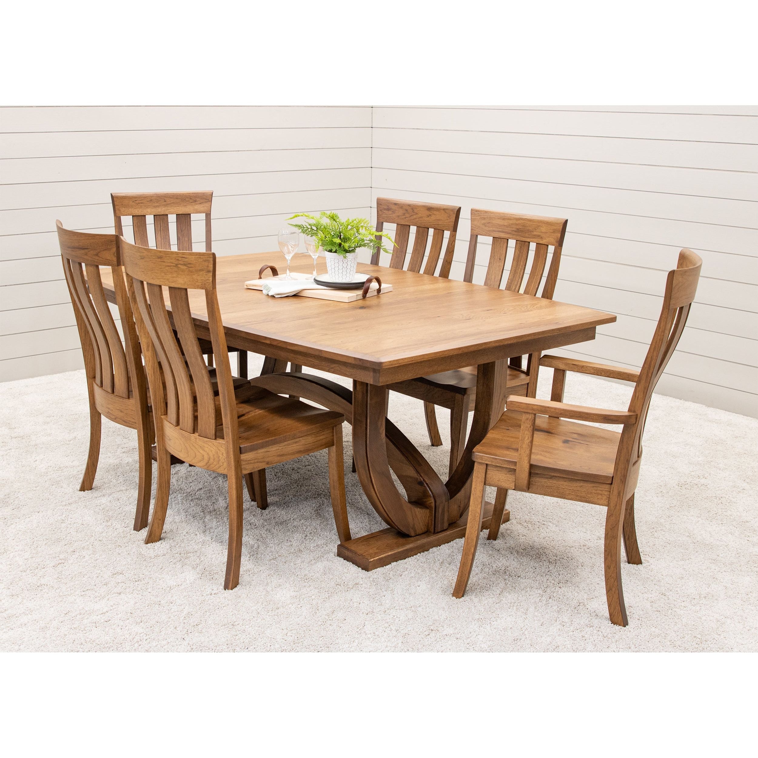 Biltmore Large Hickory Wood Extending Amish Dining Table | HC