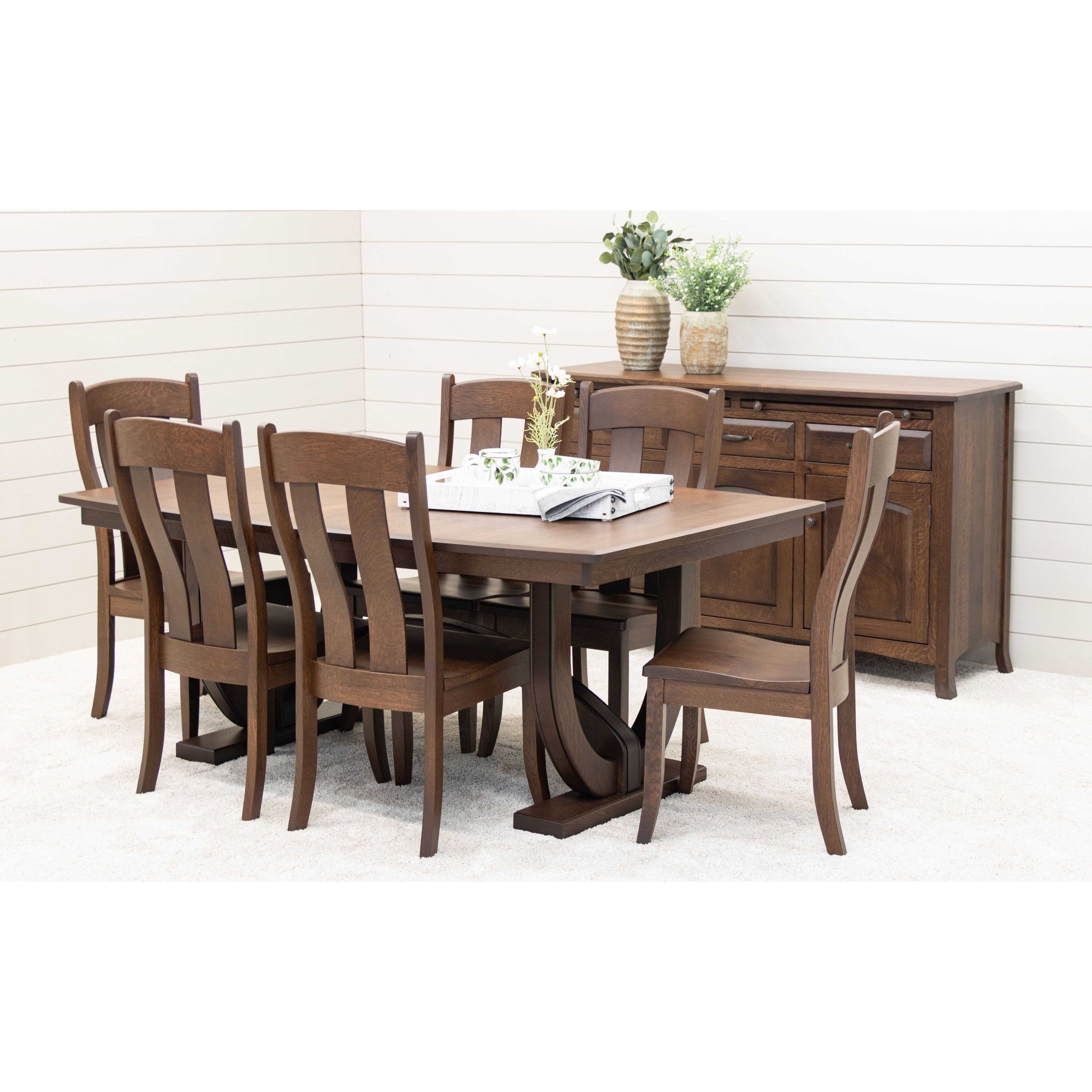 Austin Rustic Quarter Sawn White Oak Wood Arm Dining Chair | BV