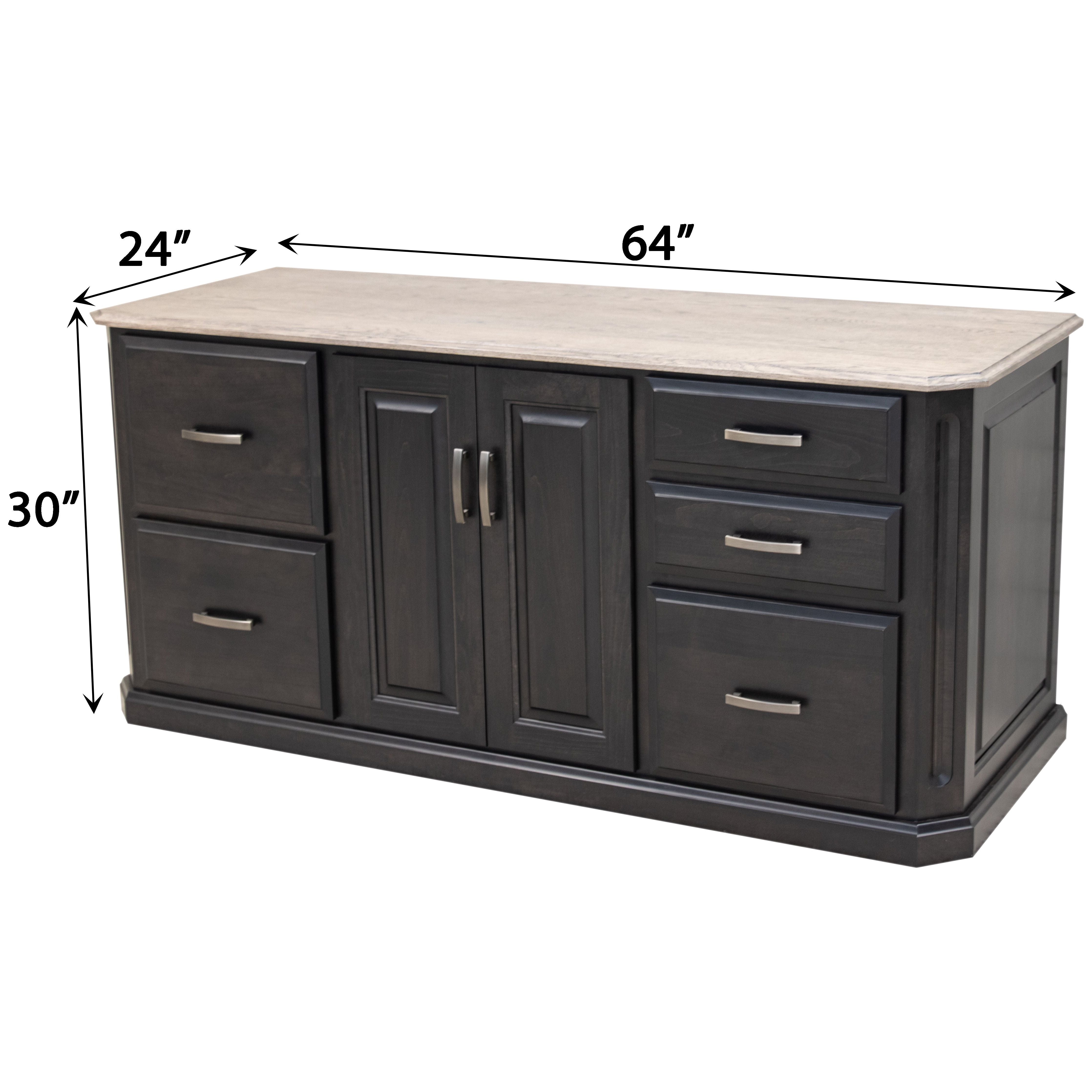 Buckingham Black & Wood Office Credenza | M-DK&RWO-GRB