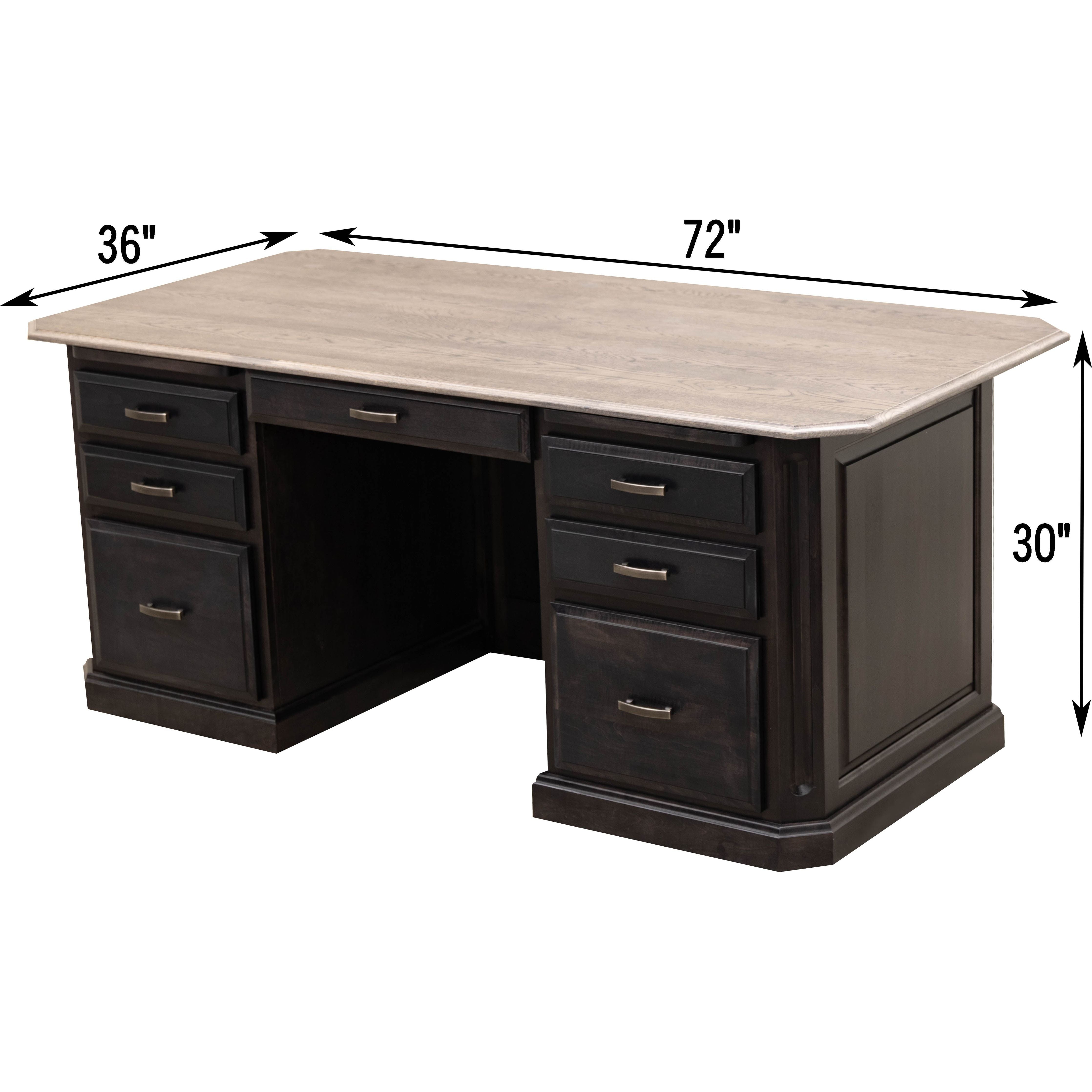 Buckingham Black & Wood Executive Desk | M-EB&C-MC