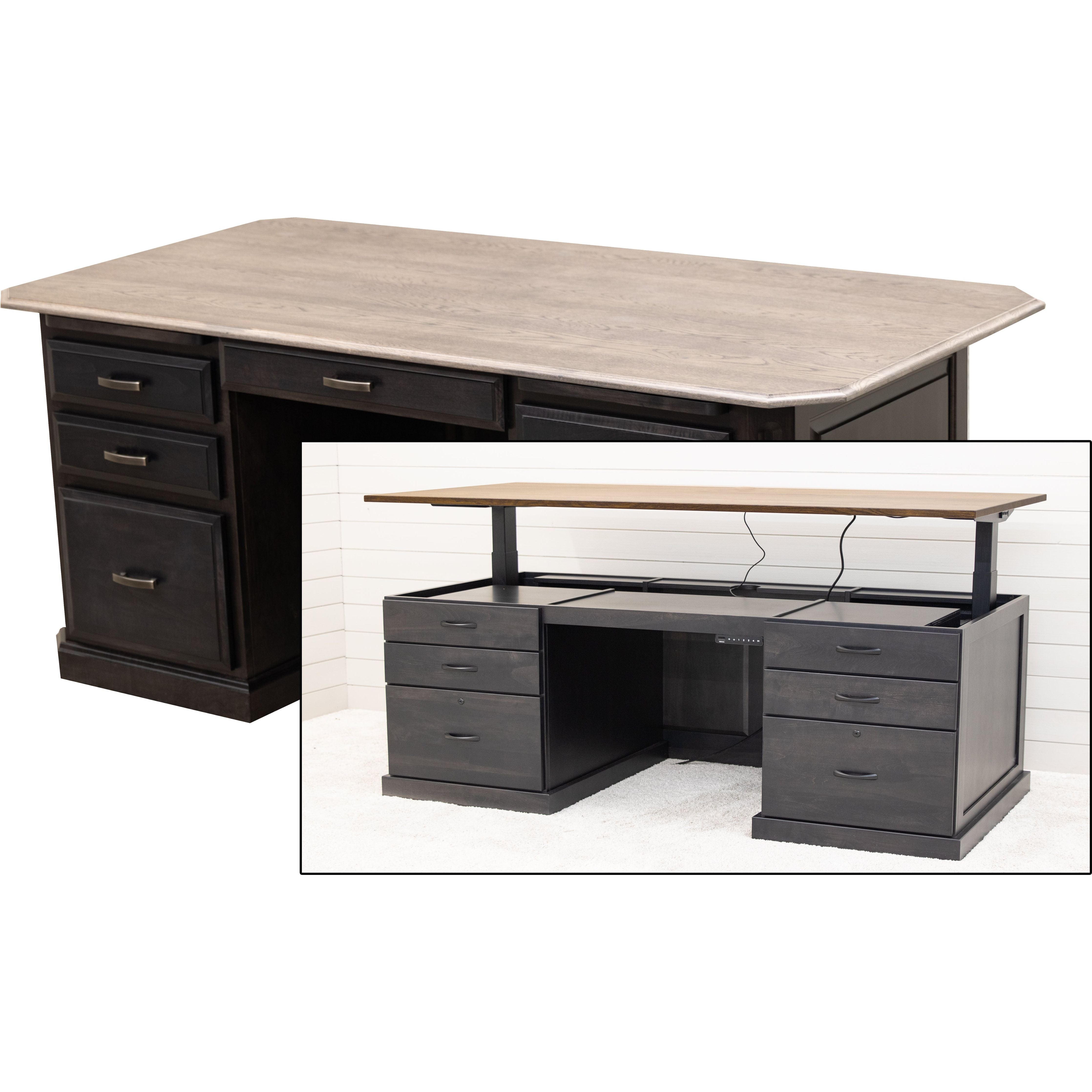 Buckingham Black & Wood Executive Desk | M-DK&RWO-GRB
