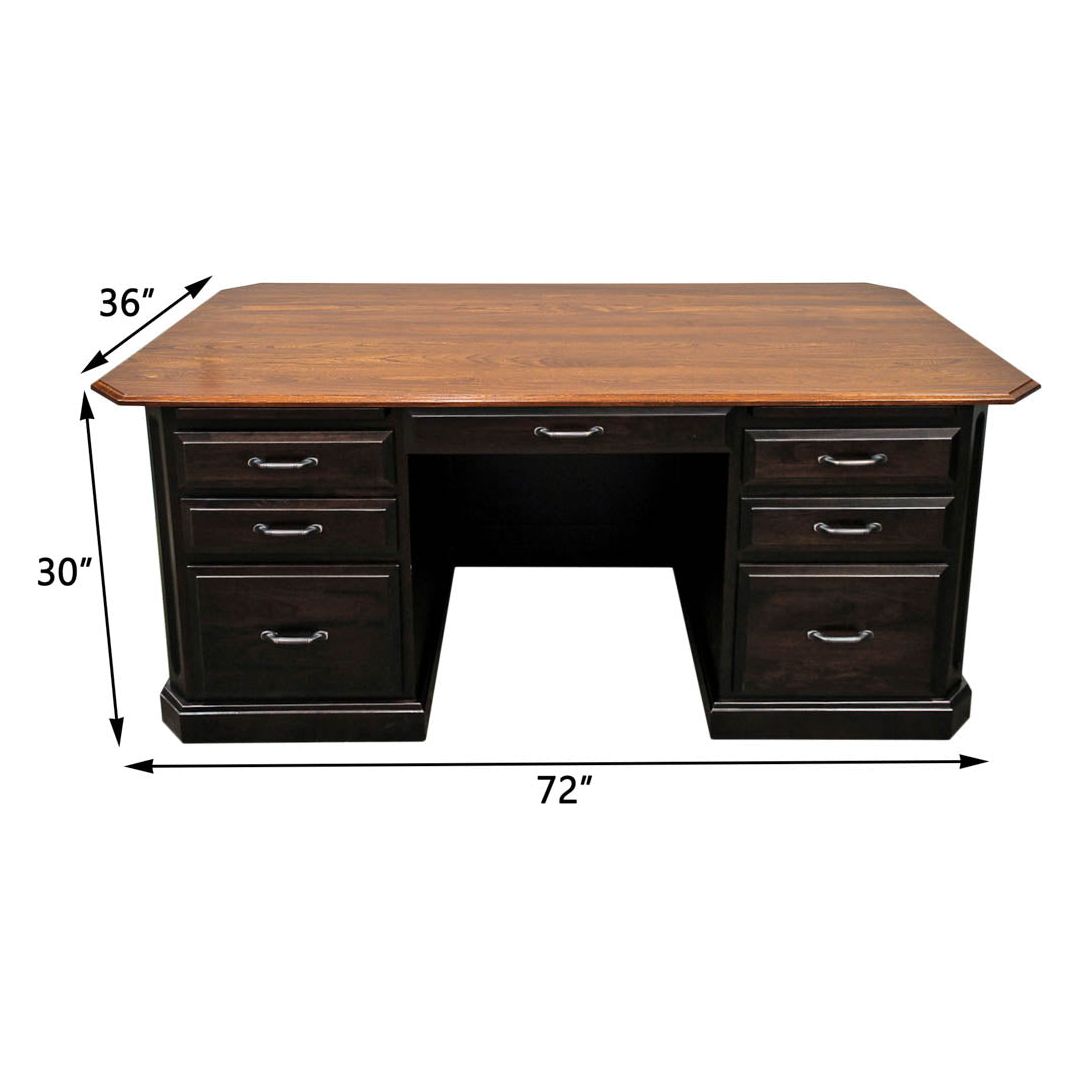 Buckingham Black & Wood Executive Desk | M-EB&E-MC