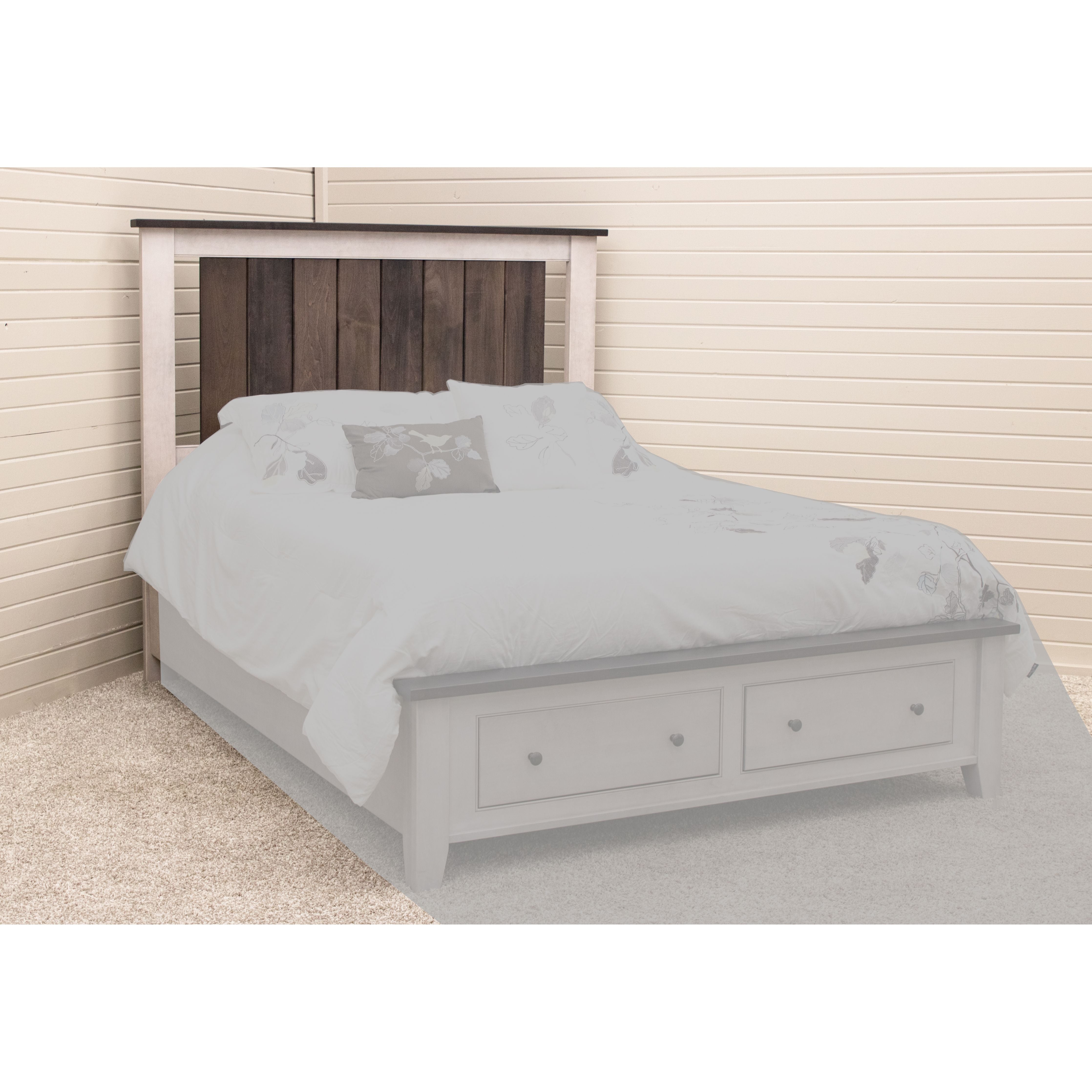 Cambria California King White & Wood Storage Platform Bed | M-AV&DK