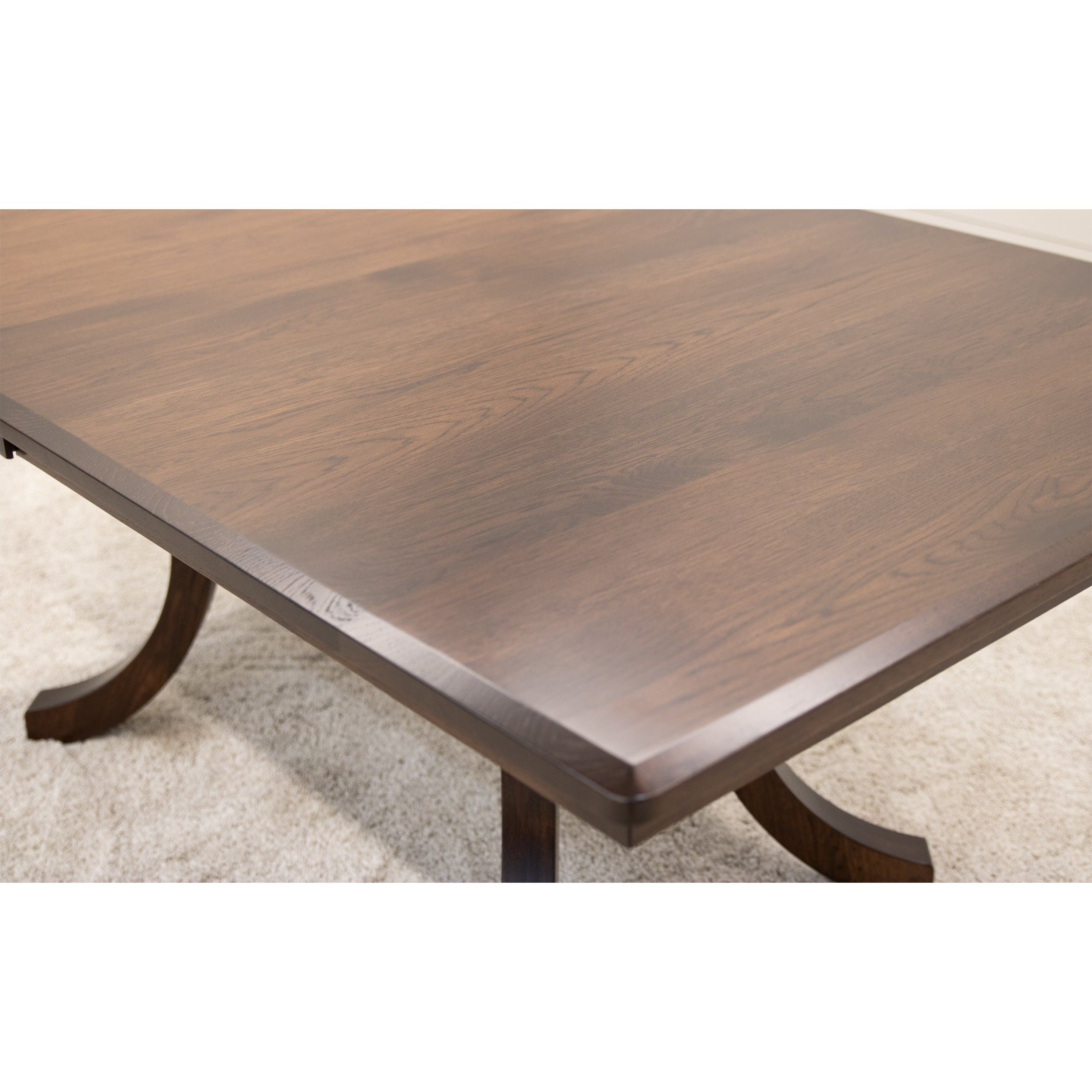 Carlisle Double Pedestal Hickory Wood Amish Extending Dining Table | BV