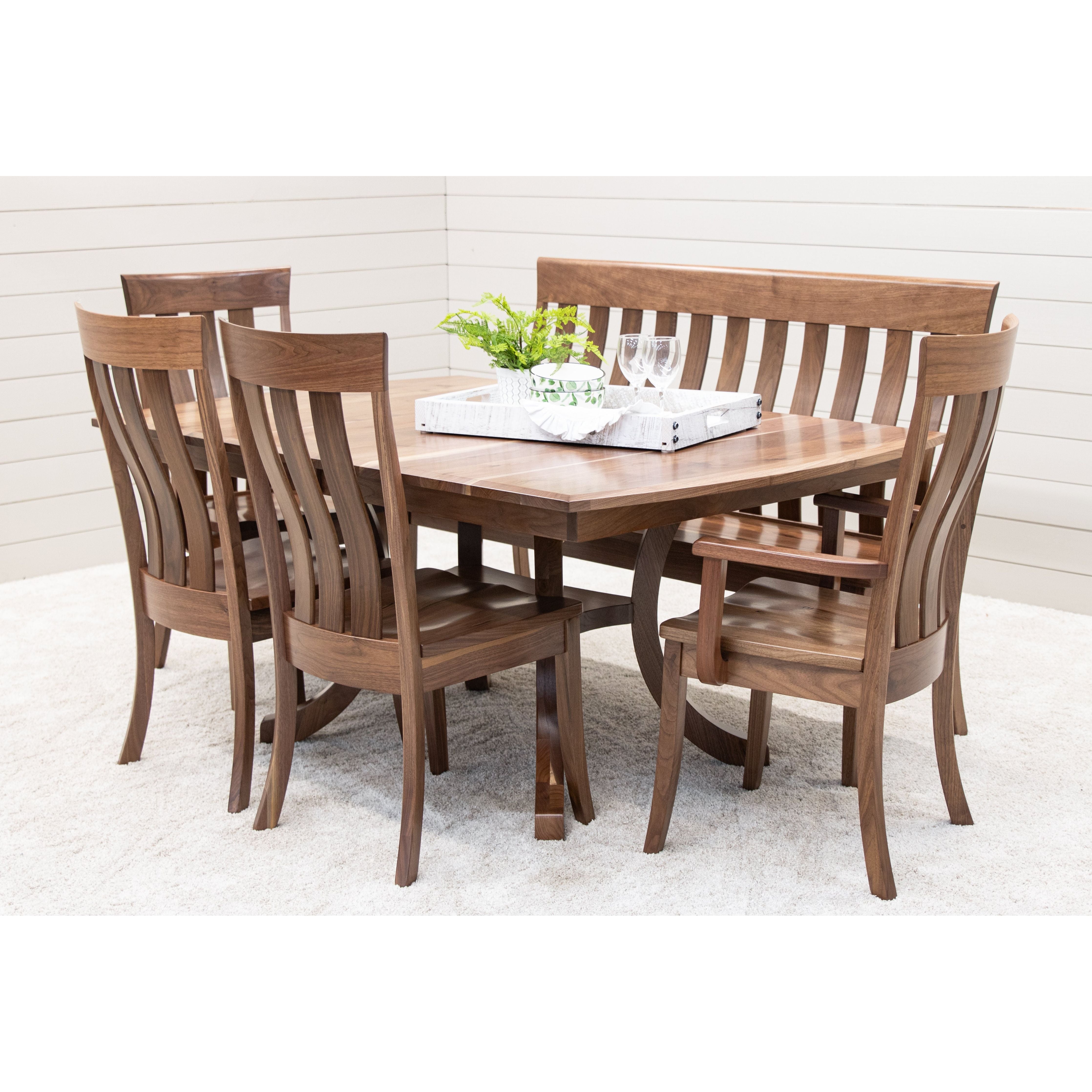Carlisle Double Pedestal Walnut Wood Amish Extending Dining Table | NAT