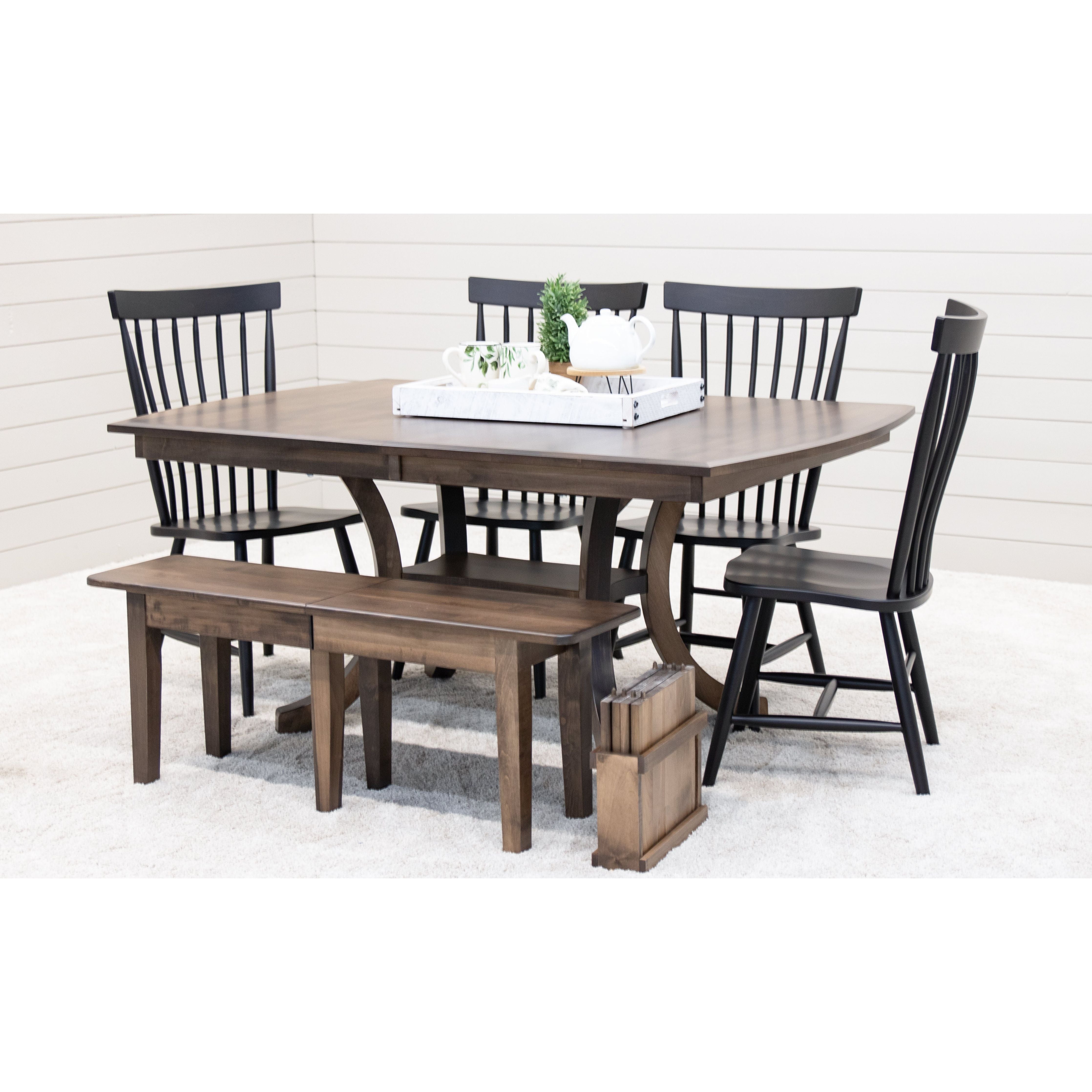 Carlisle Double Pedestal Maple Wood Amish Extending Dining Table | CO