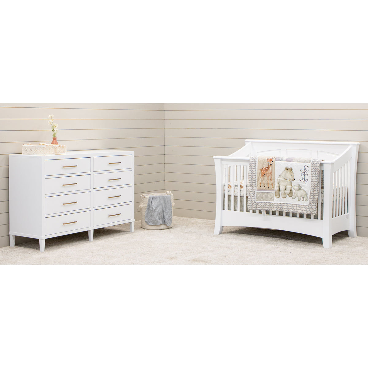 Haven White Nursery Dresser in Solid Maple Wood Haven White Nursery Dresser in Solid Maple Wood