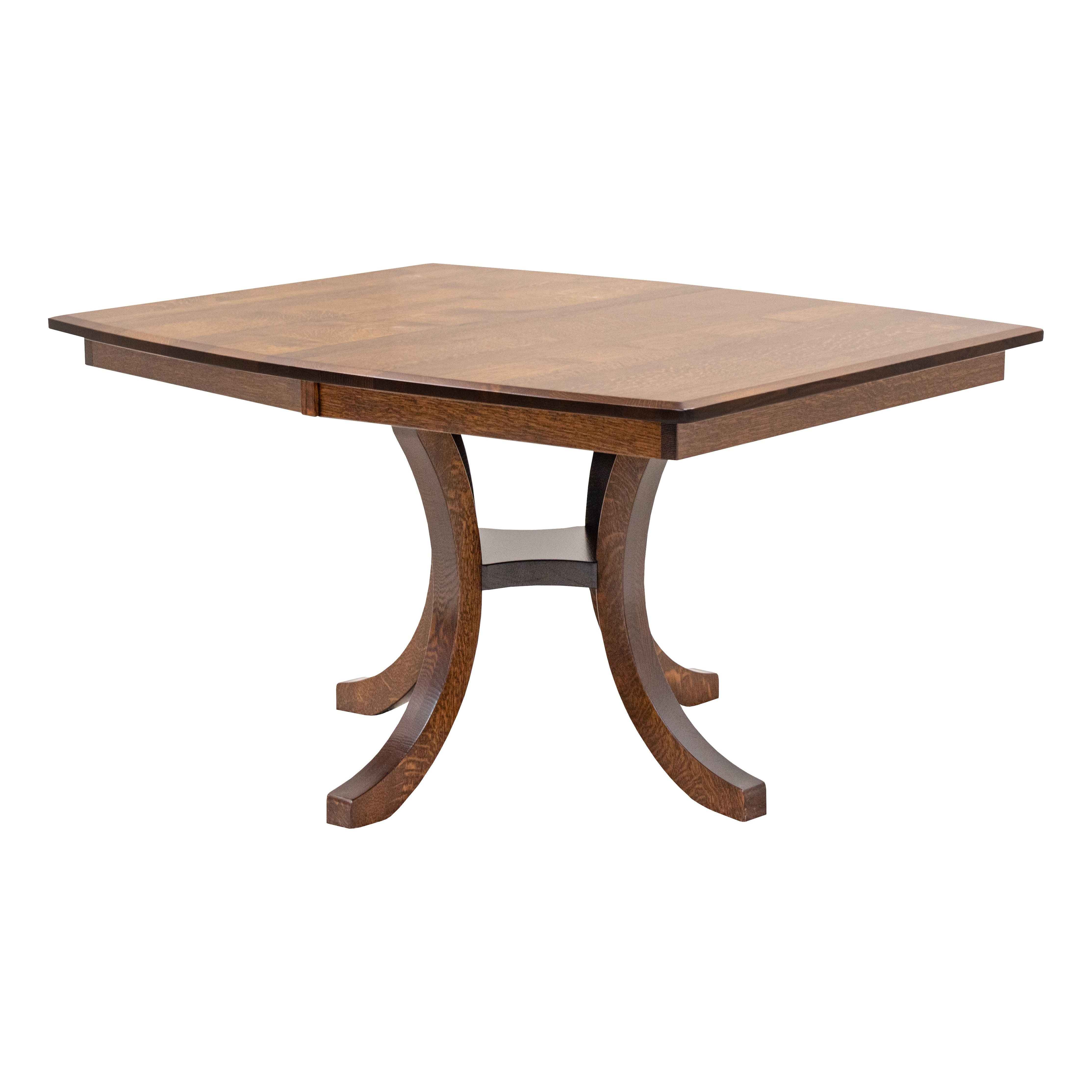 Carlisle Single Pedestal Quarter Sawn White Oak Wood Extending Dining Table | ASB