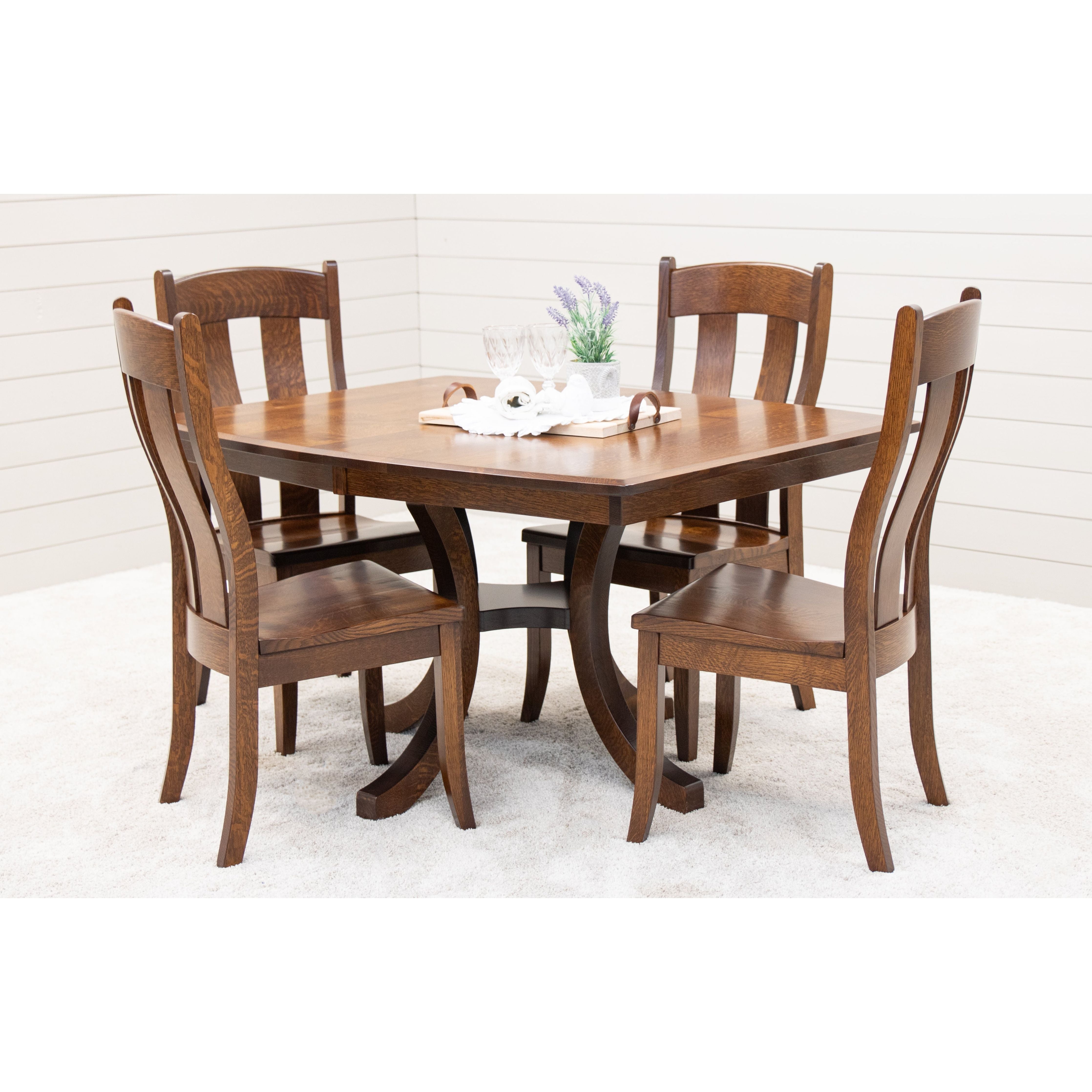 Carlisle Single Pedestal Quarter Sawn White Oak Wood Extending Dining Table | ASB
