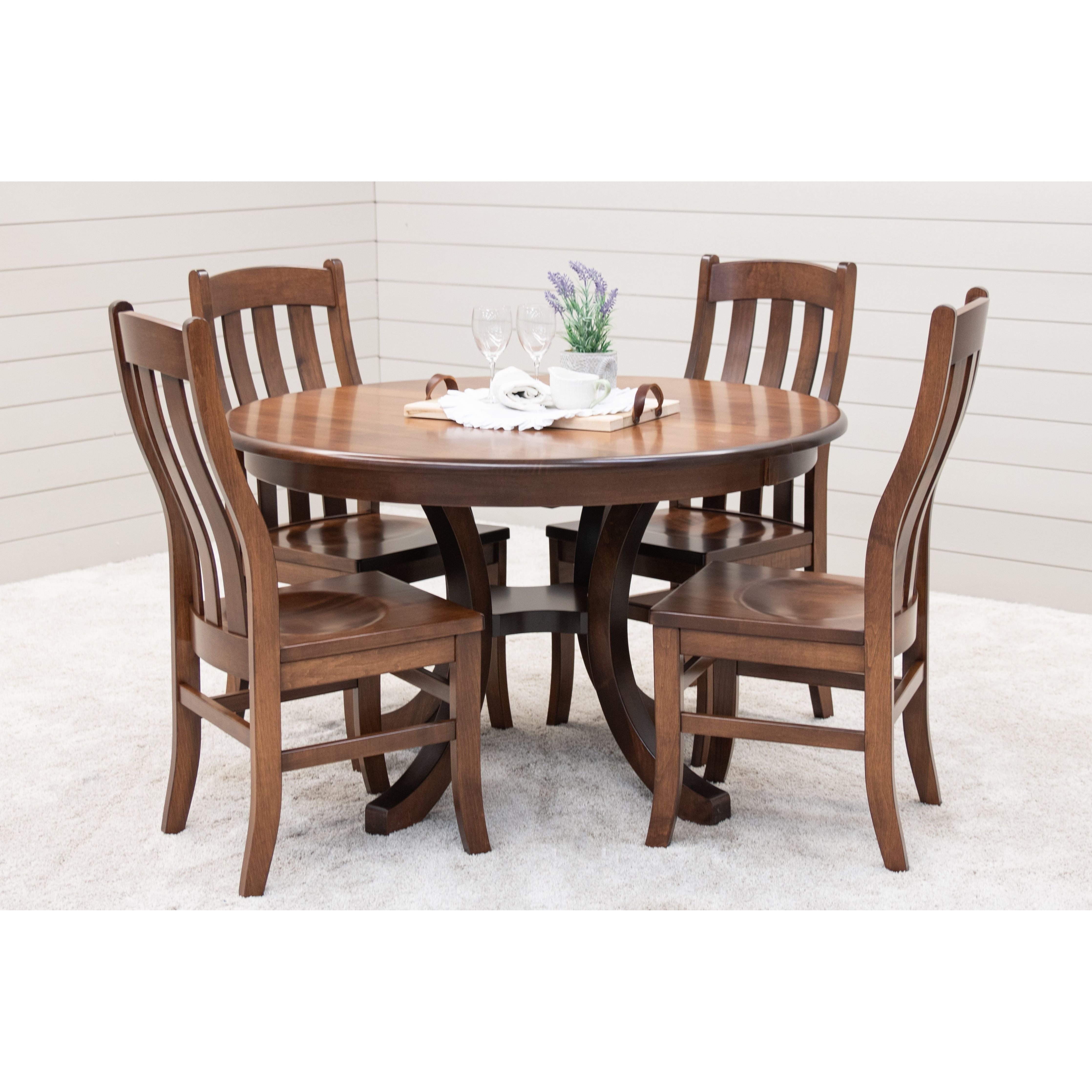 Carlisle Round Single Pedestal Maple Wood Extending Dining Table | BOS