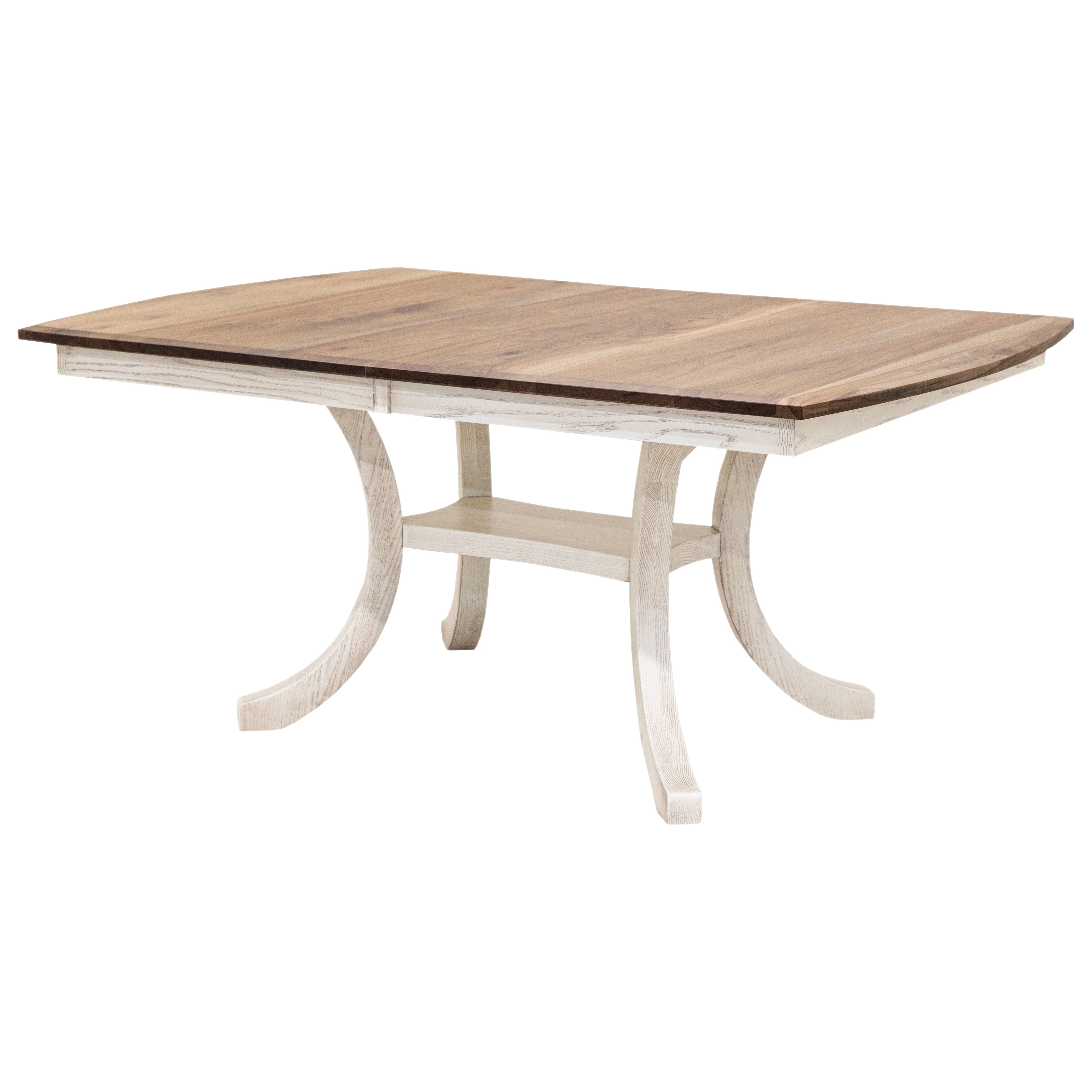 Carlisle Double Pedestal White & Wood Amish Extending Dining Table | O-CS&RH-CO