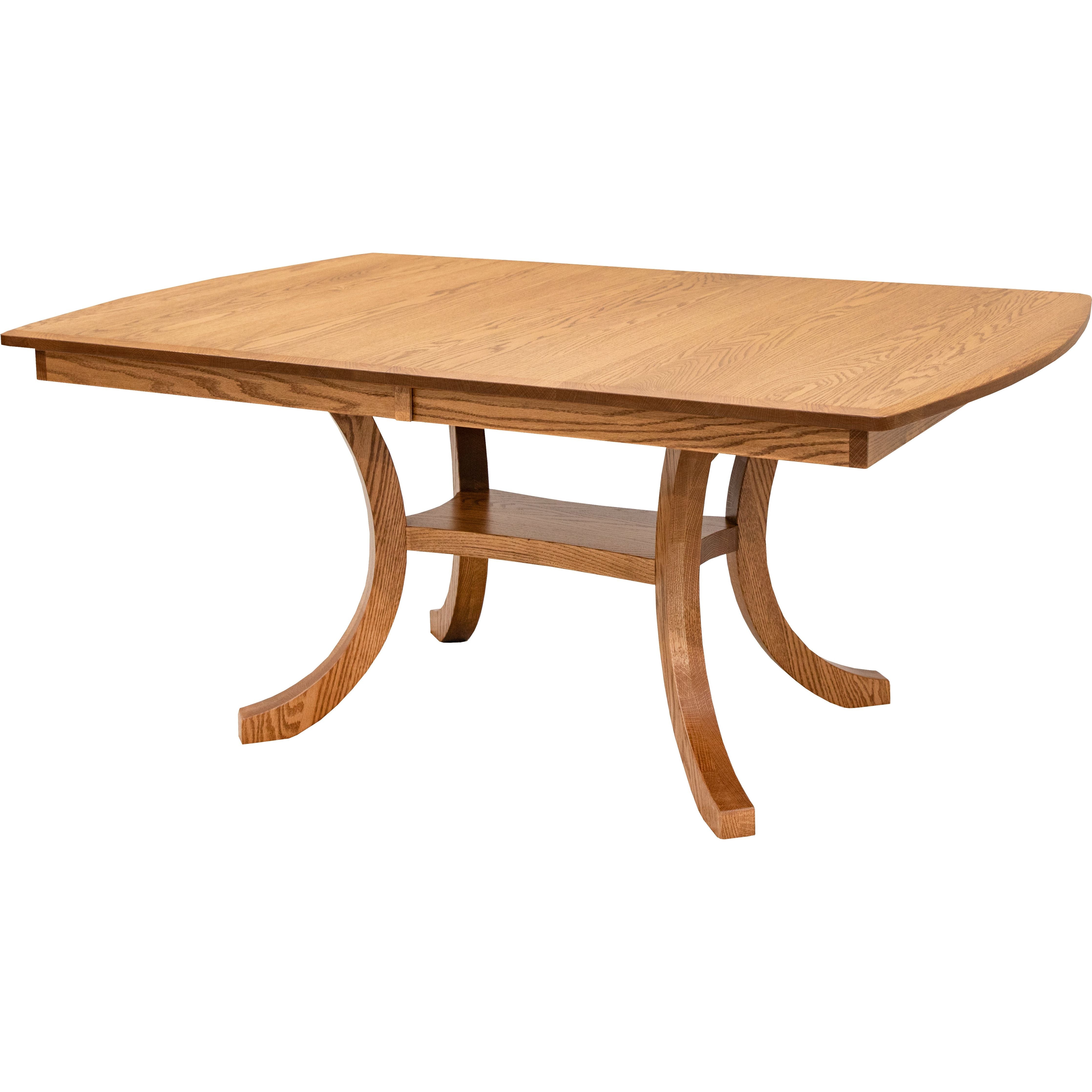 Carlisle Double Pedestal Oak Wood Amish Extending Dining Table | FW