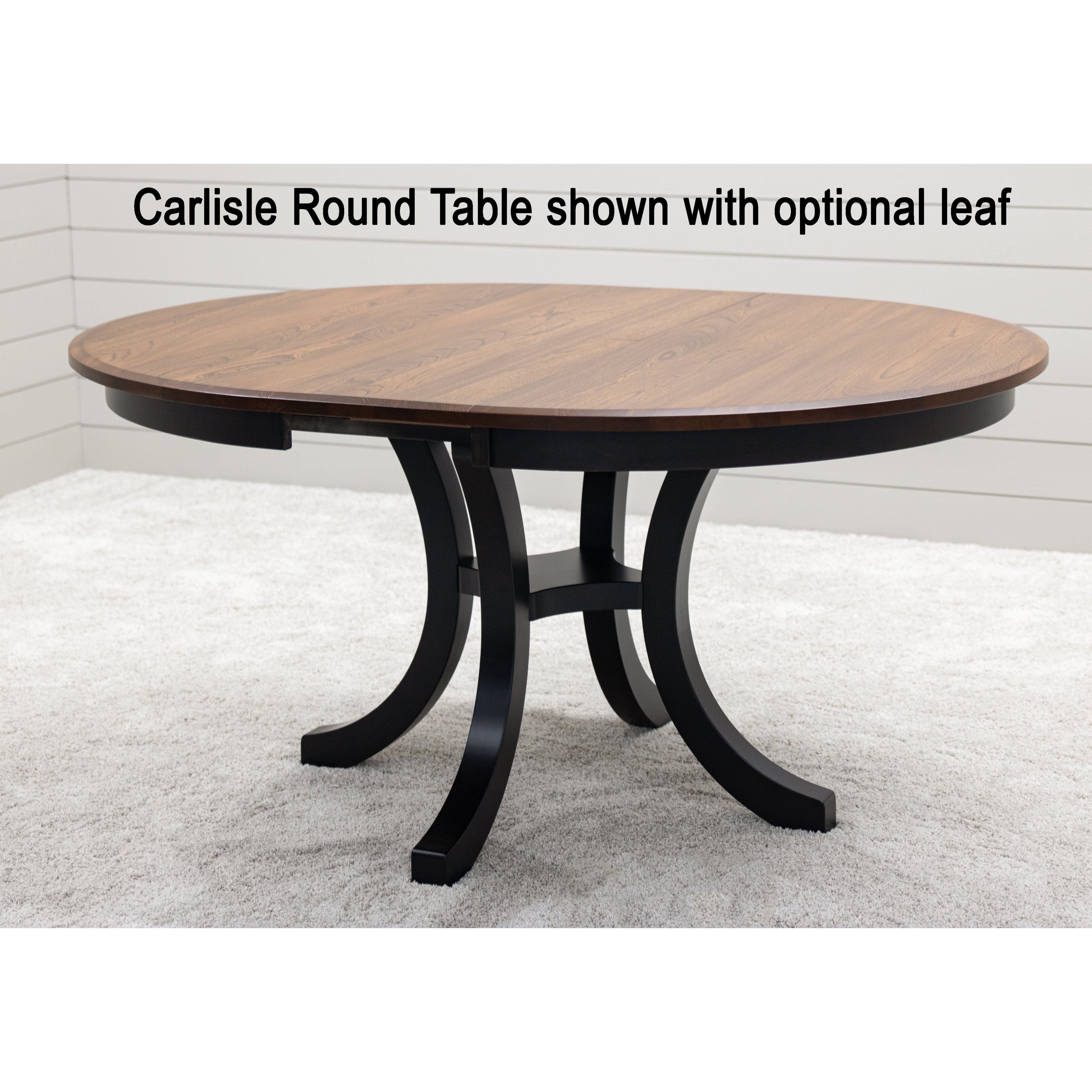 Carlisle Round Single Pedestal White Oak Wood Extending Dining Table | DS
