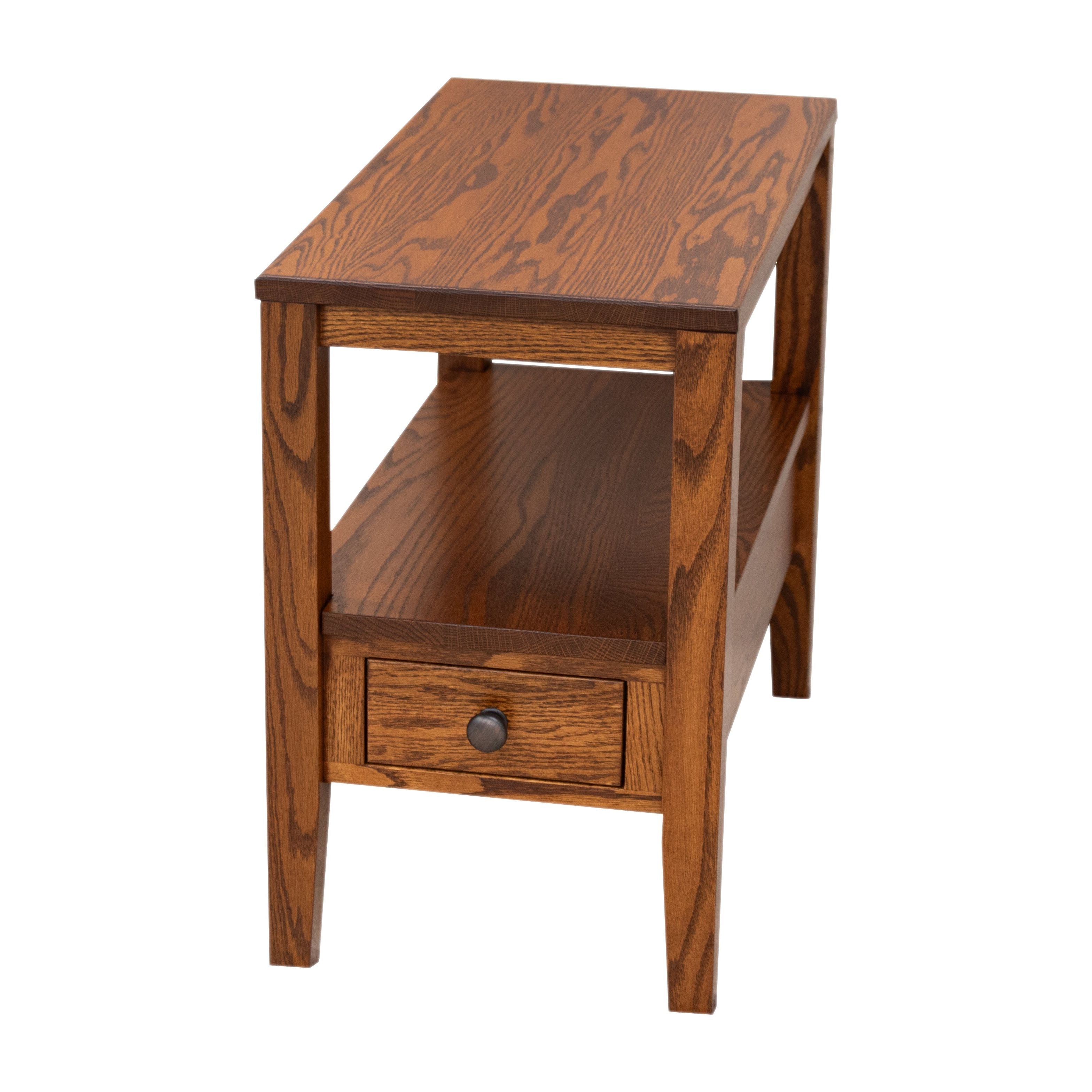 Century Oak Wood Small Rectangle Open End Table | MC