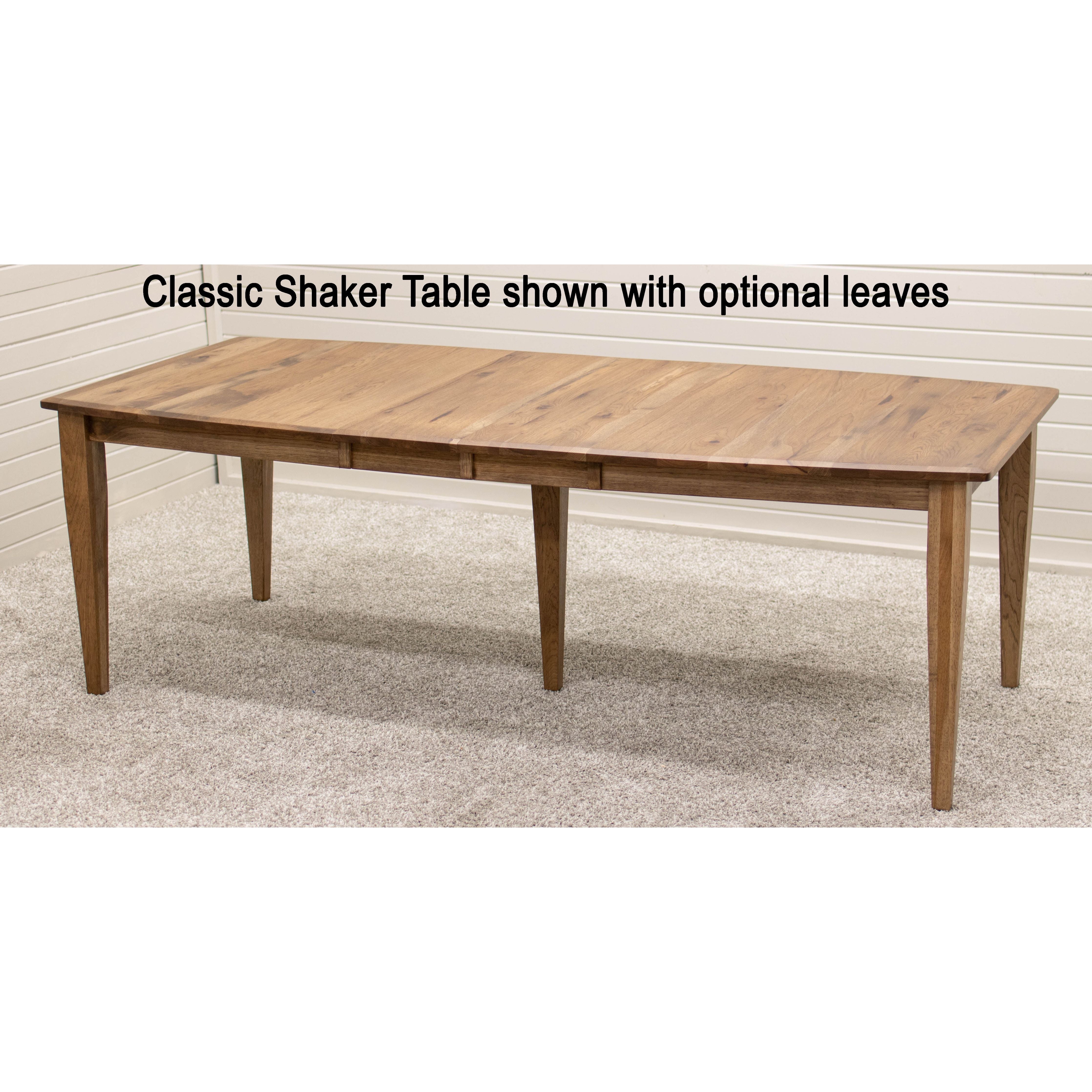 Classic Shaker Amish Extending Dining Table with Black Legs | M-EB&E-MC