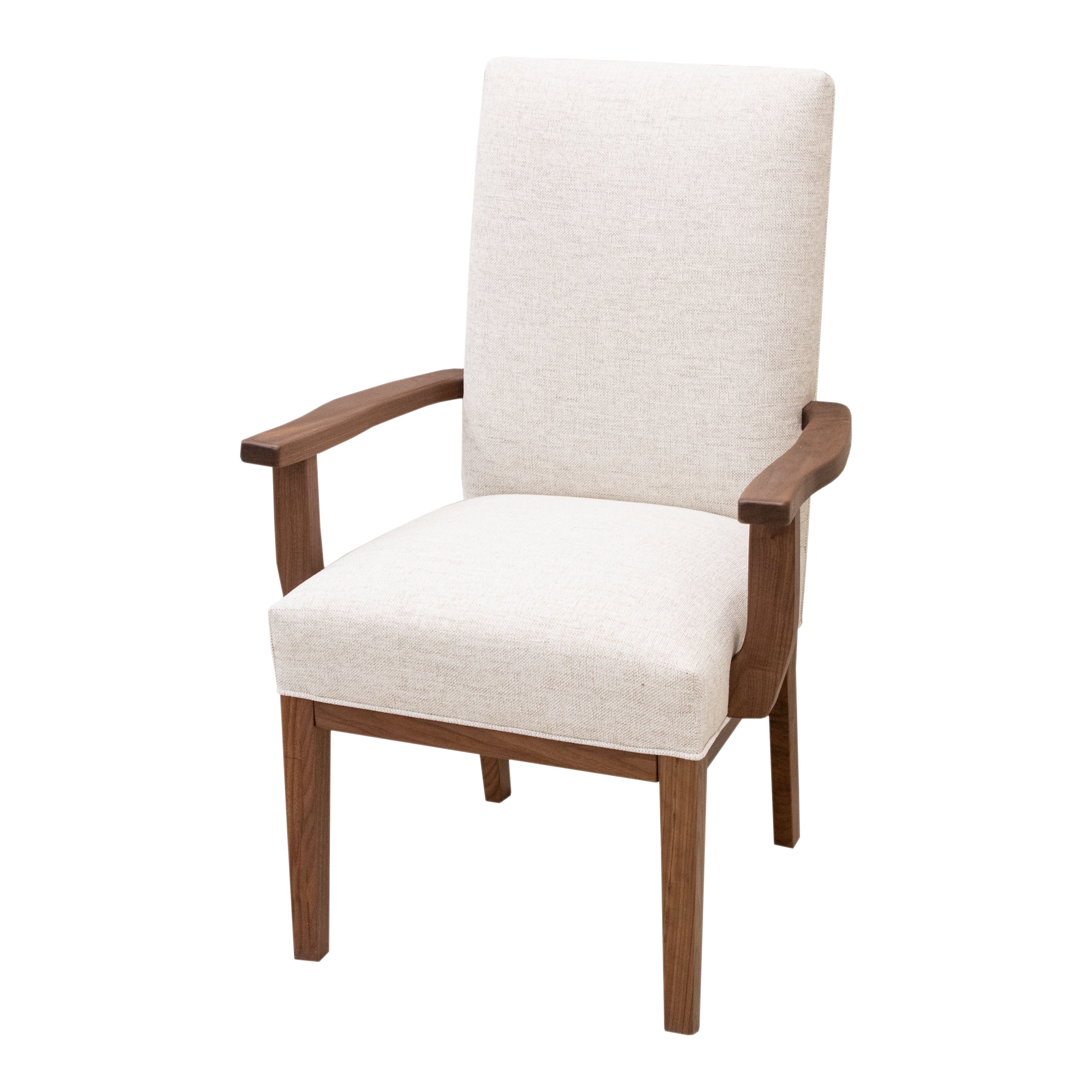 Cortland Upholstered Dining Chair with Wood Arms | C2-39