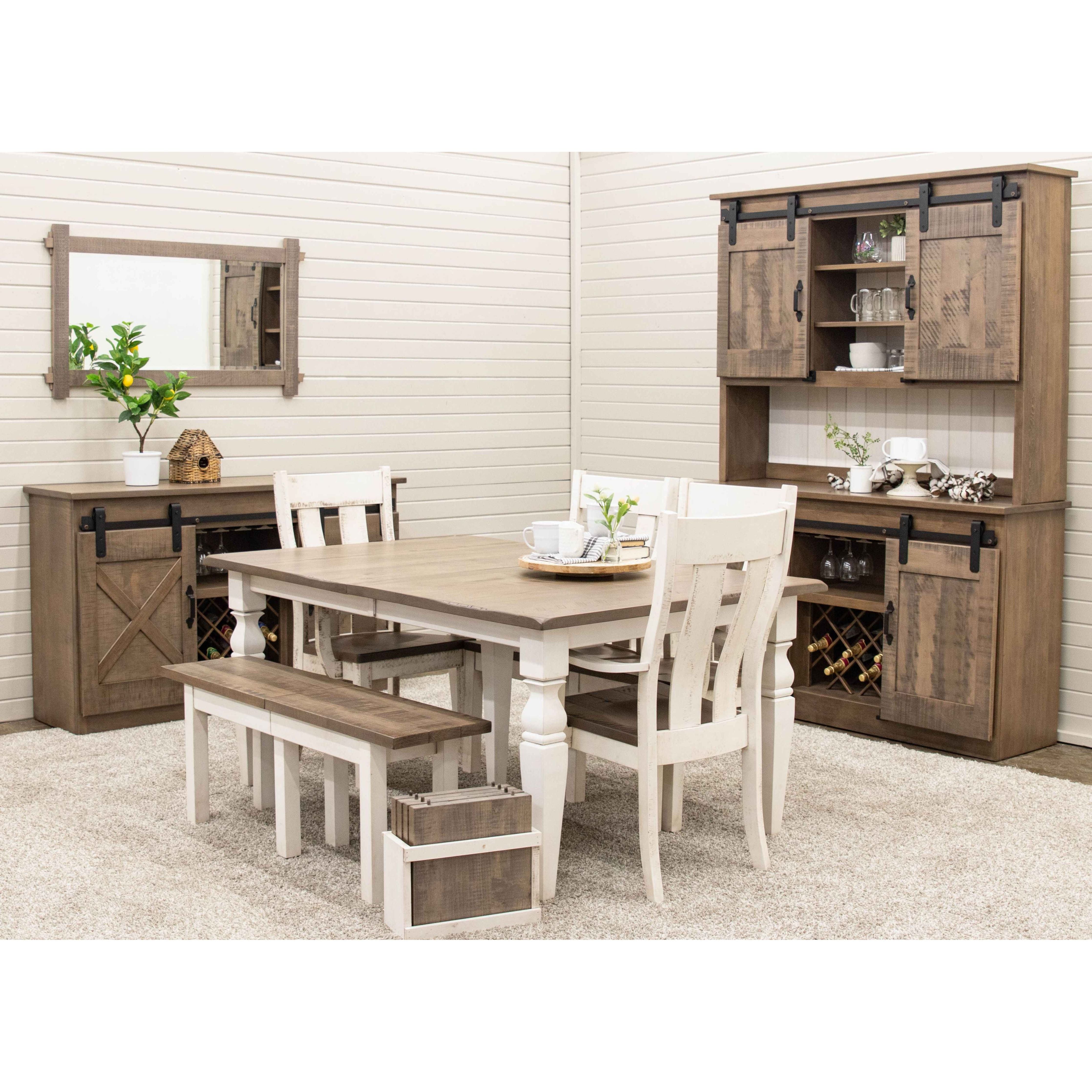 Classic Turned Cam Leg White & Wood Extending Dining Table | M-CS&DCD