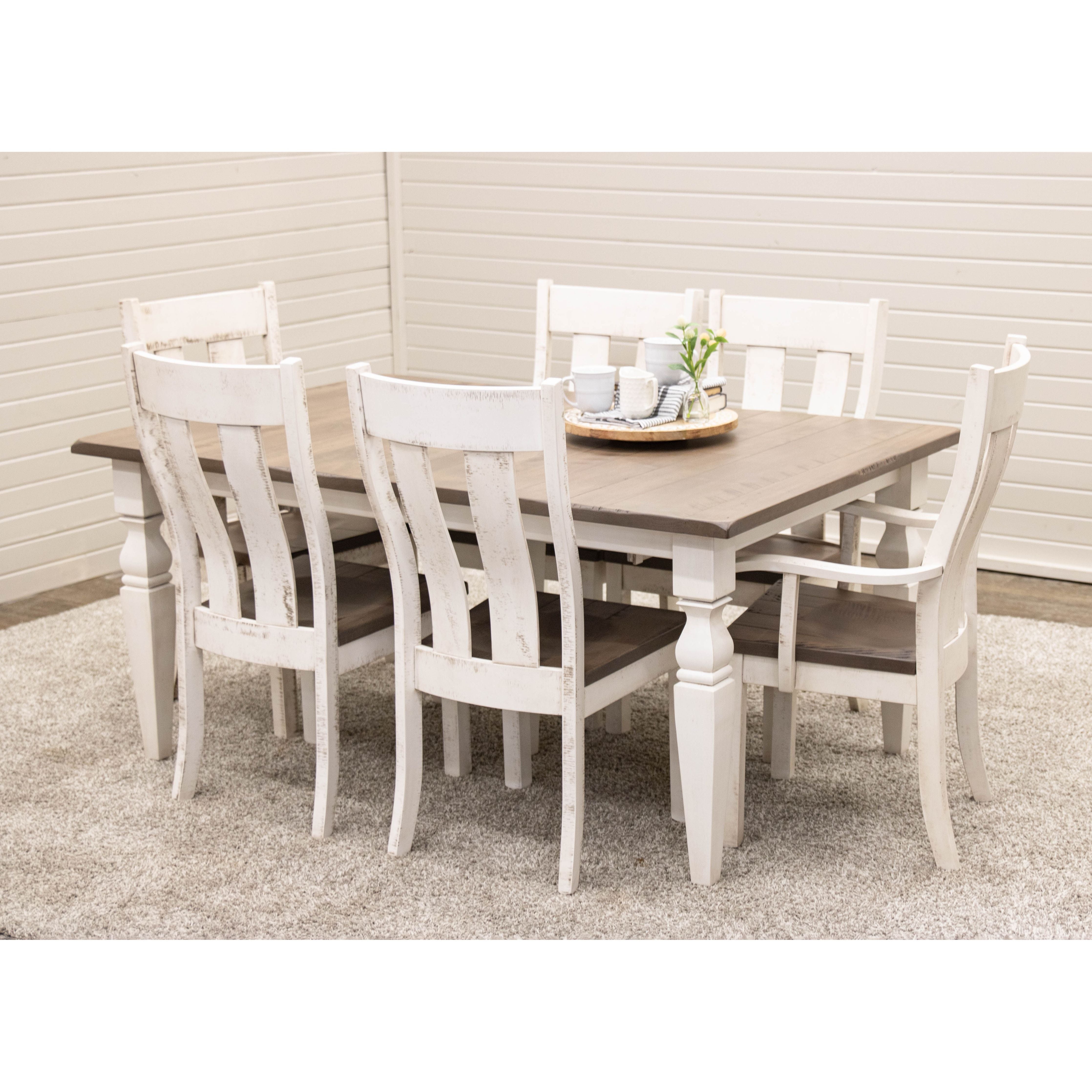 Classic Turned Cam Leg White & Wood Extending Dining Table | M-CS&DCD