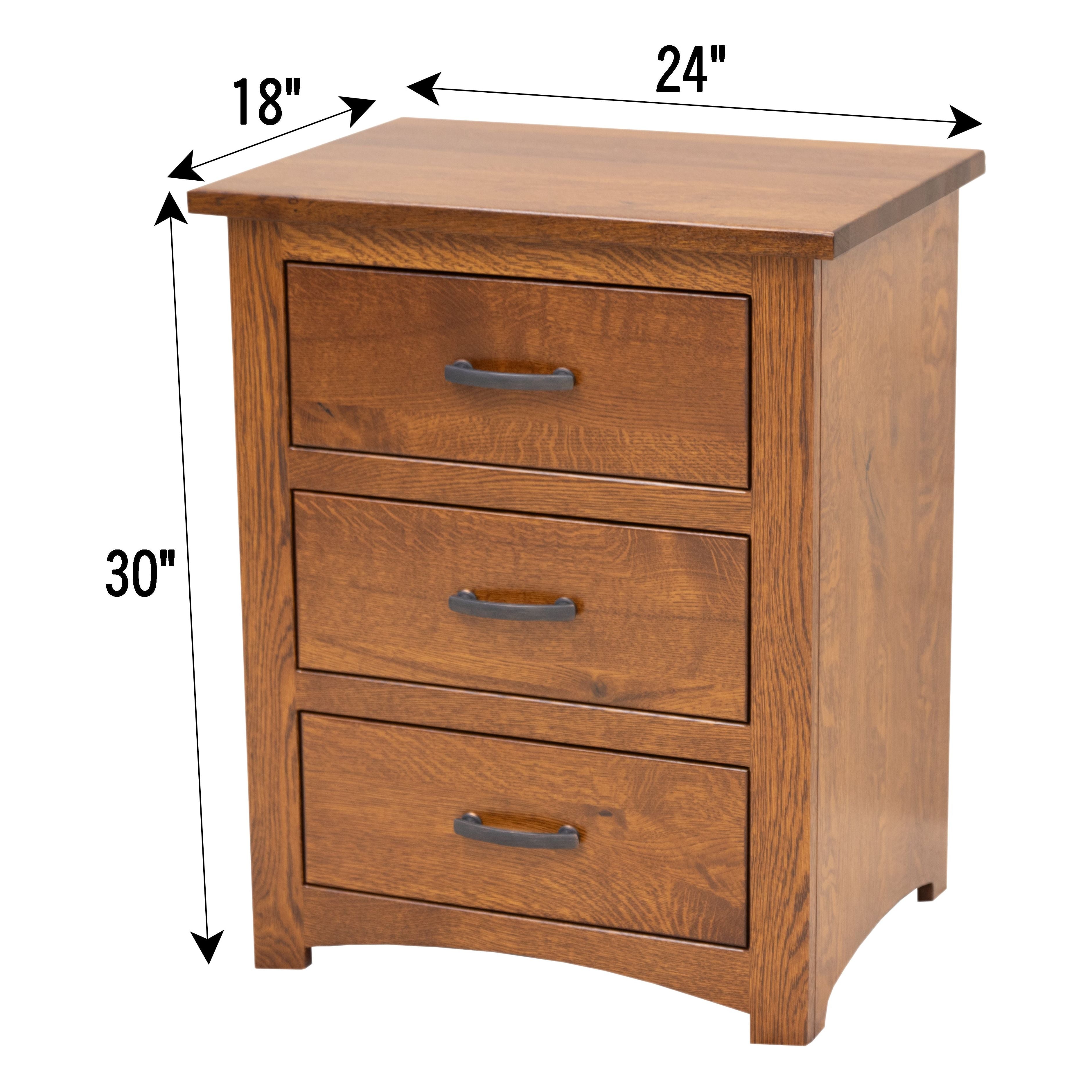 Craftsman Mission 3-Drawer Nightstand