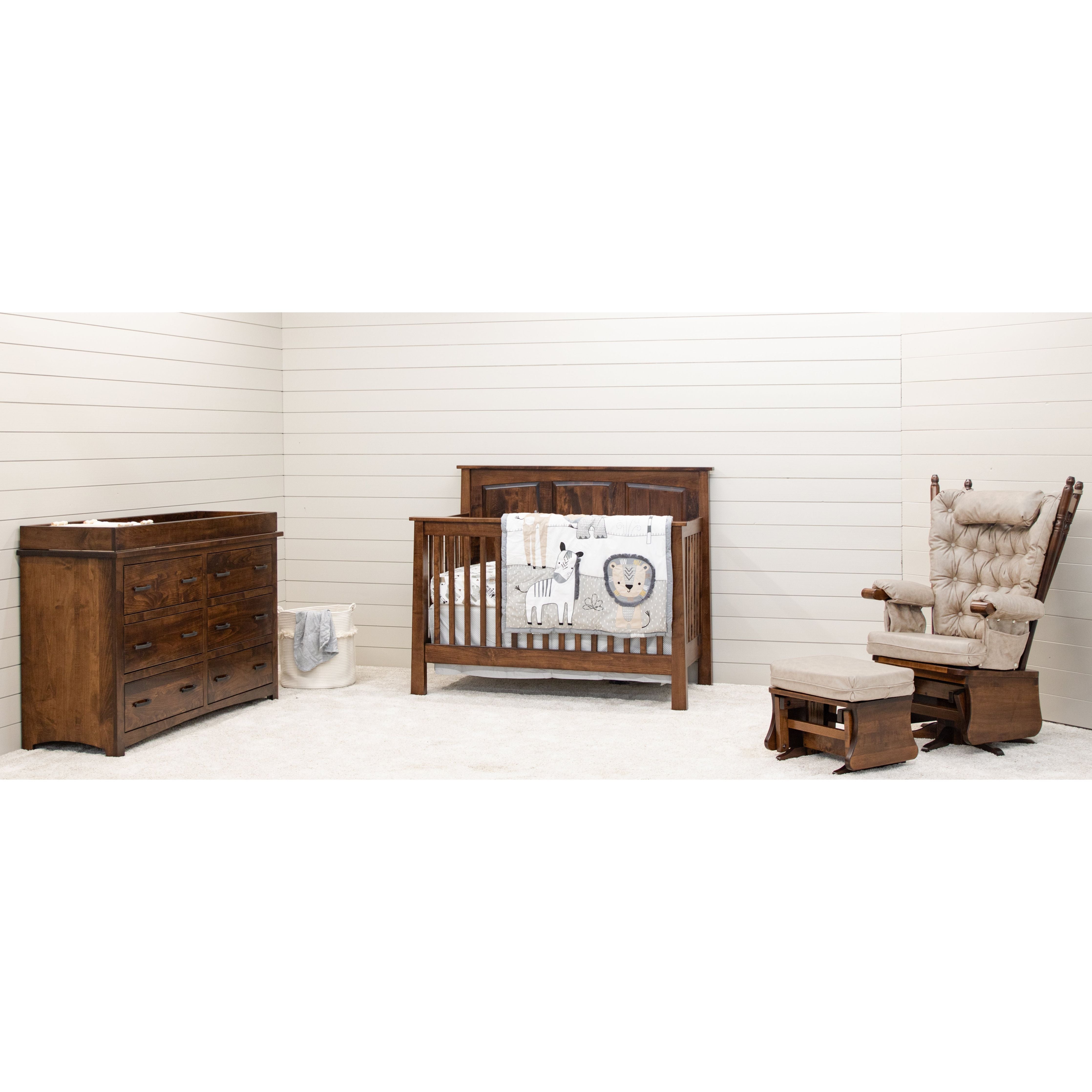 Craftsman Mission 6-Drawer Nursery Dresser with Changing Topper