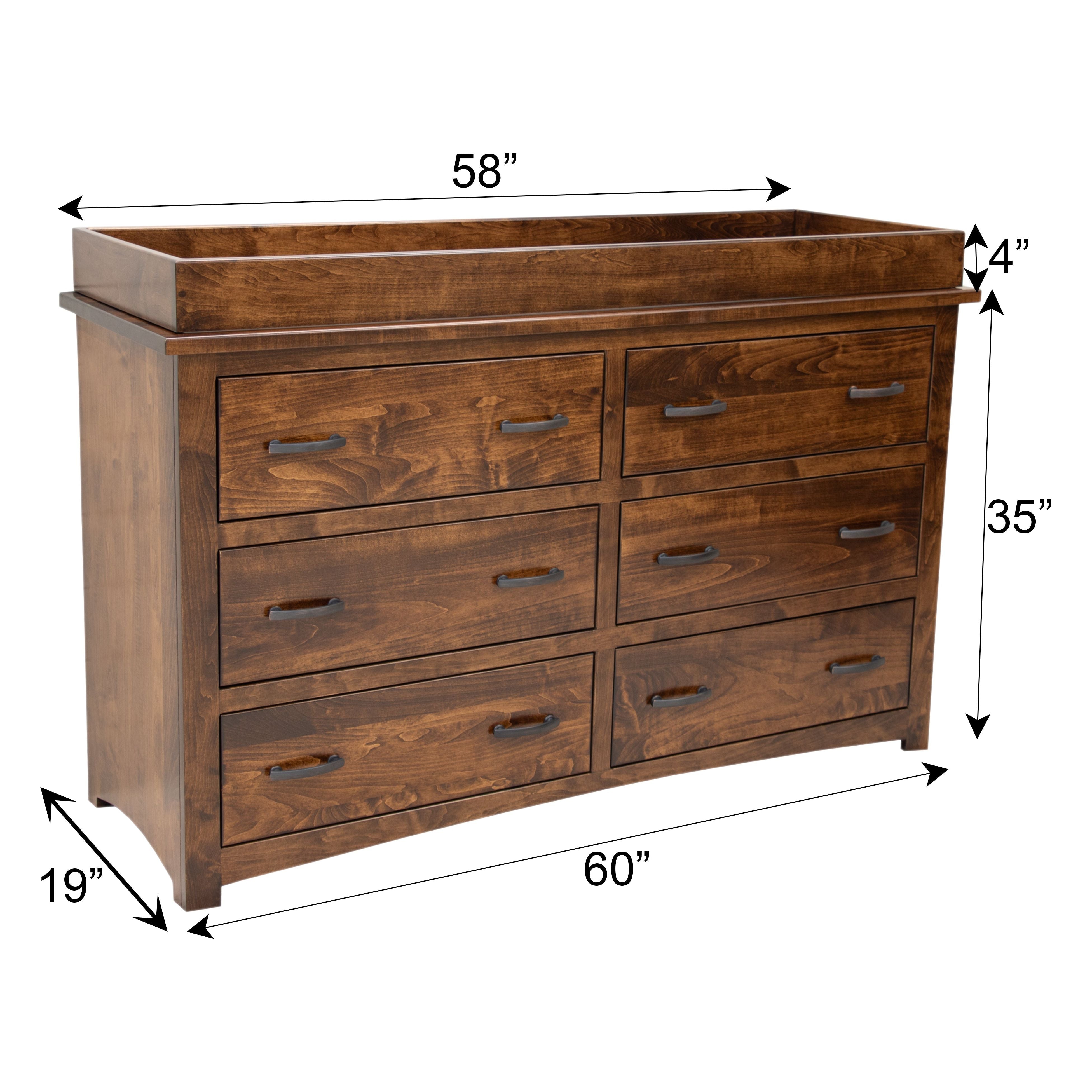 Weston Maple Wood 6-Drawer Nursery Dresser with Changing Topper | ASB