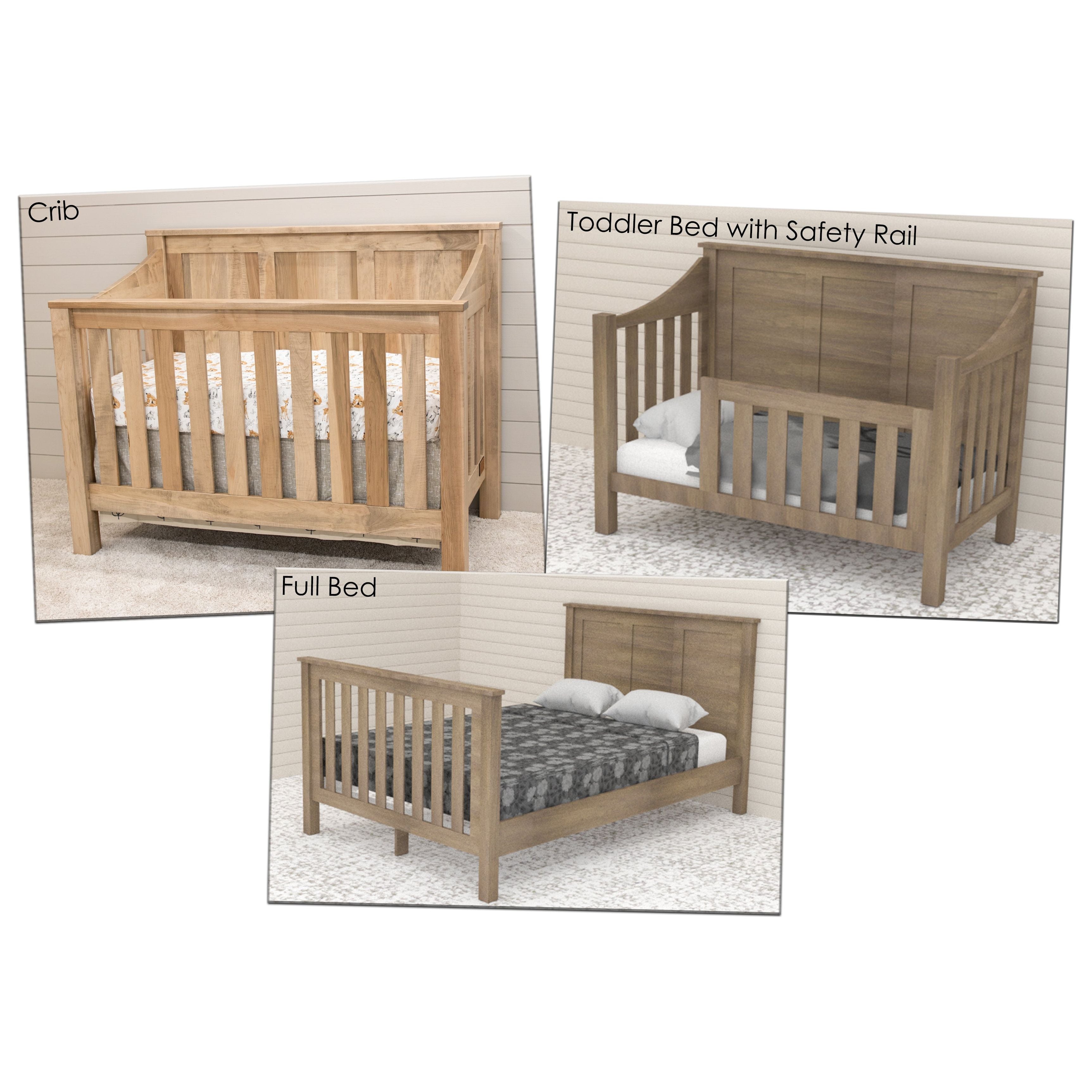 Mission Panel Maple Wood Convertible Crib | WB