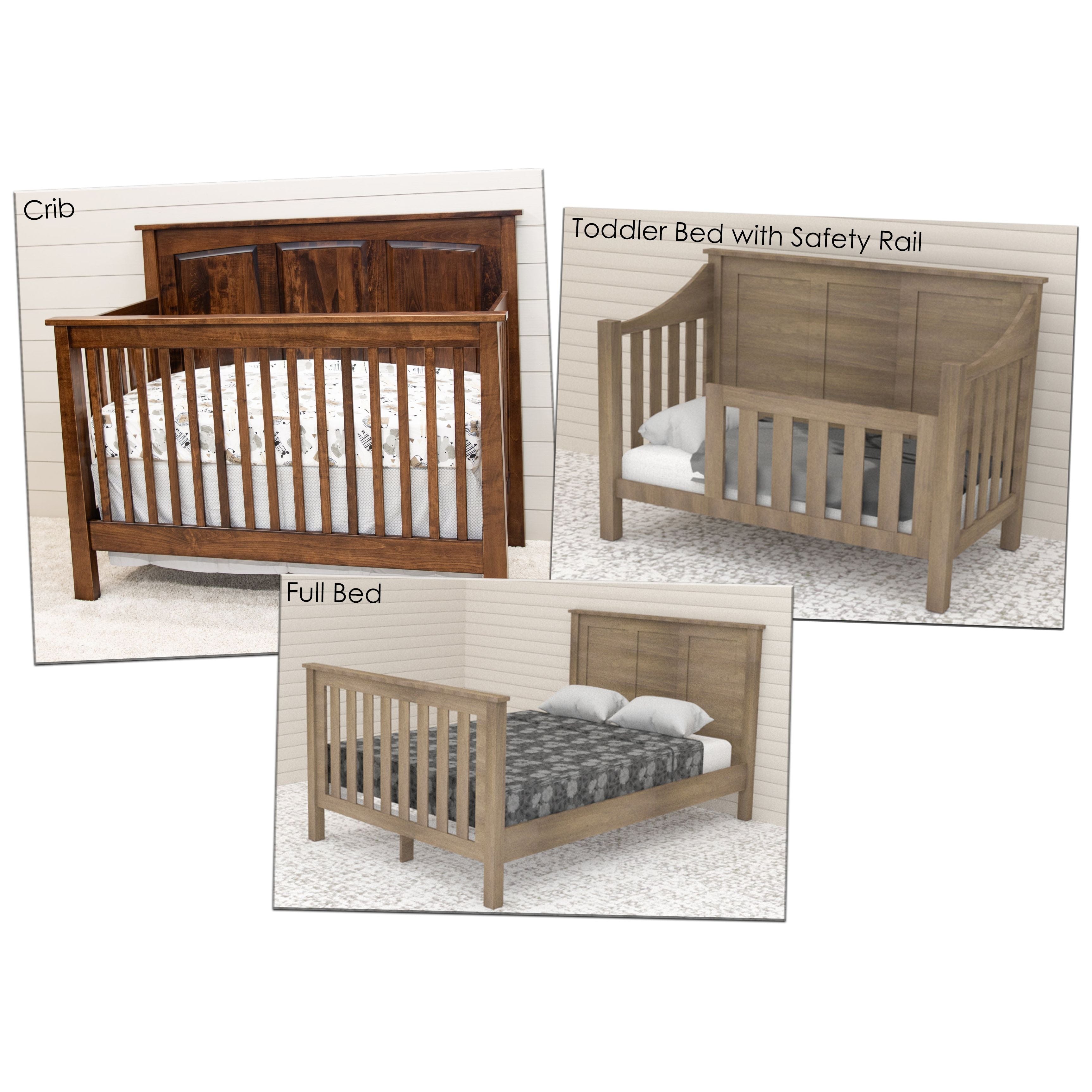 Shaker Panel Maple Wood Convertible Crib | ASB