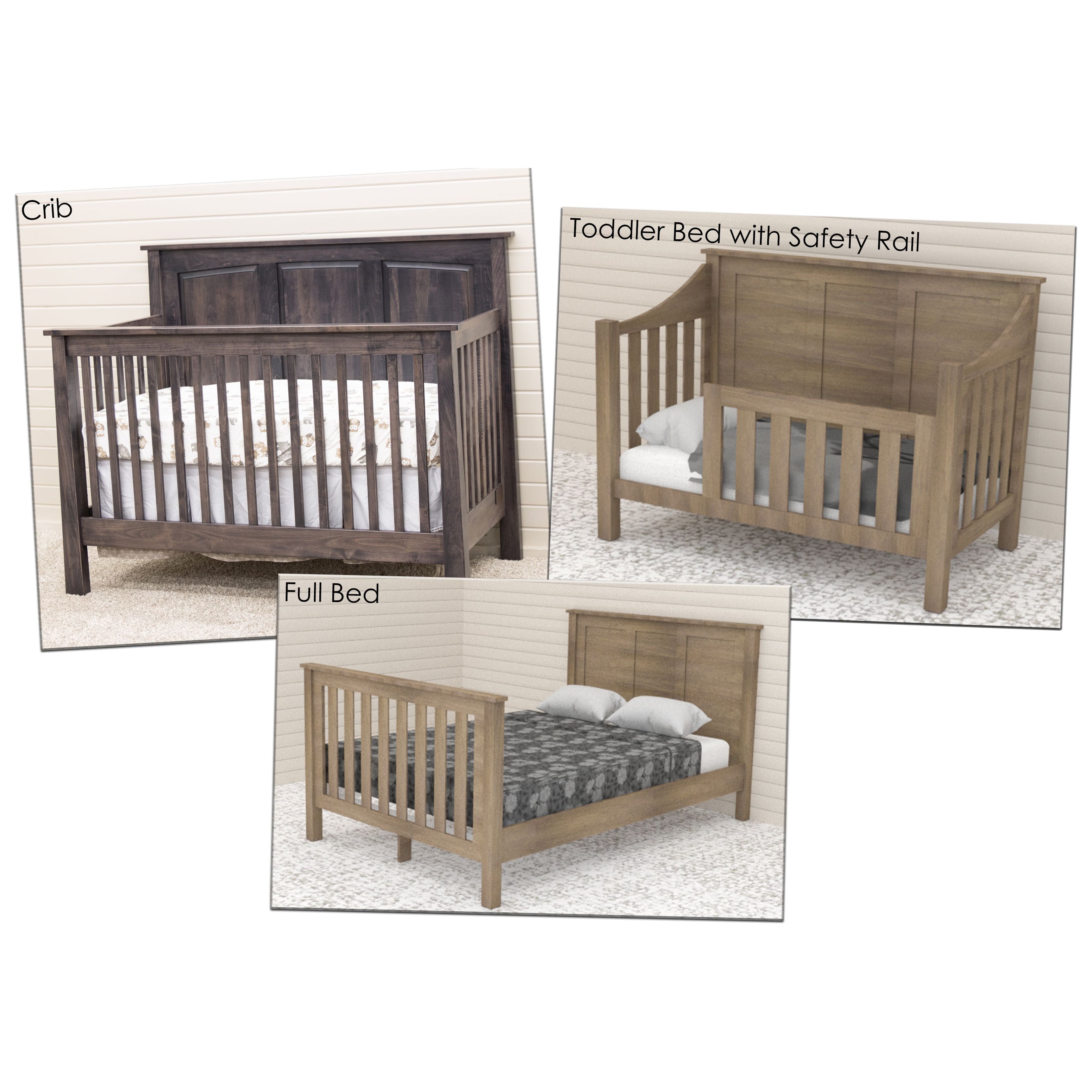 Shaker Panel Maple Wood Convertible Crib | DS