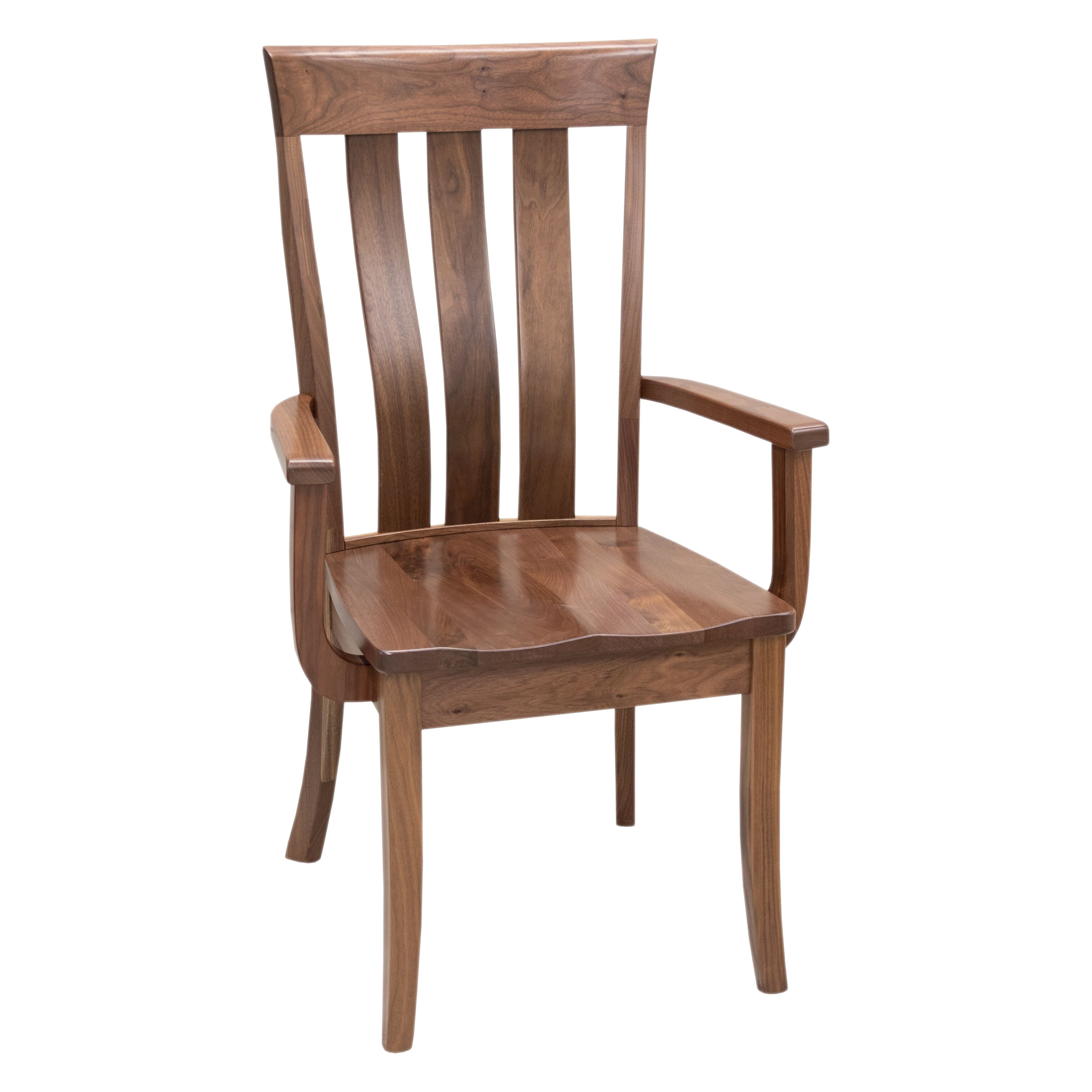 Curlew Walnut Wood Amish Arm Dining Chair | NAT