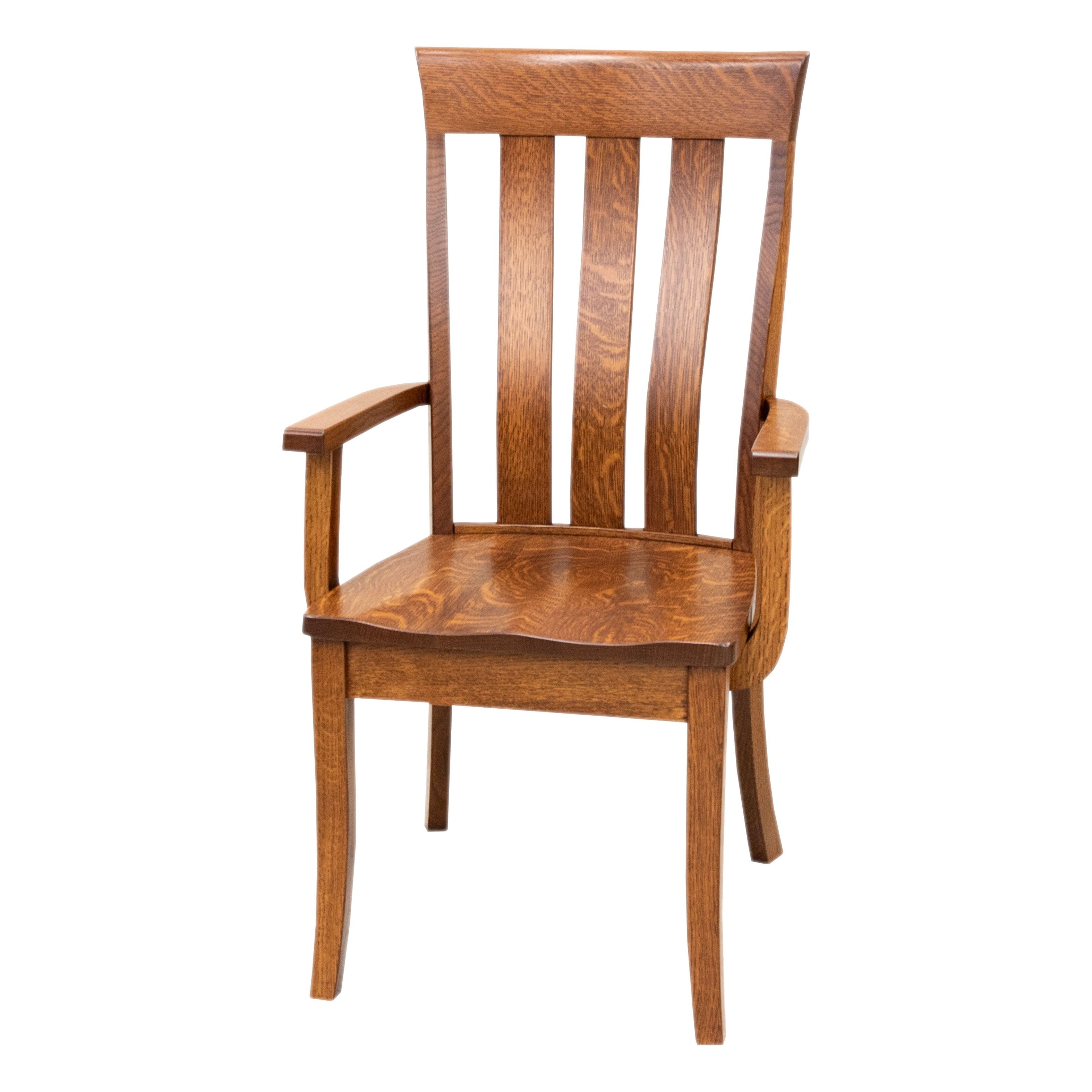 Curlew Quarter Sawn White Oak Wood Amish Arm Dining Chair | MC