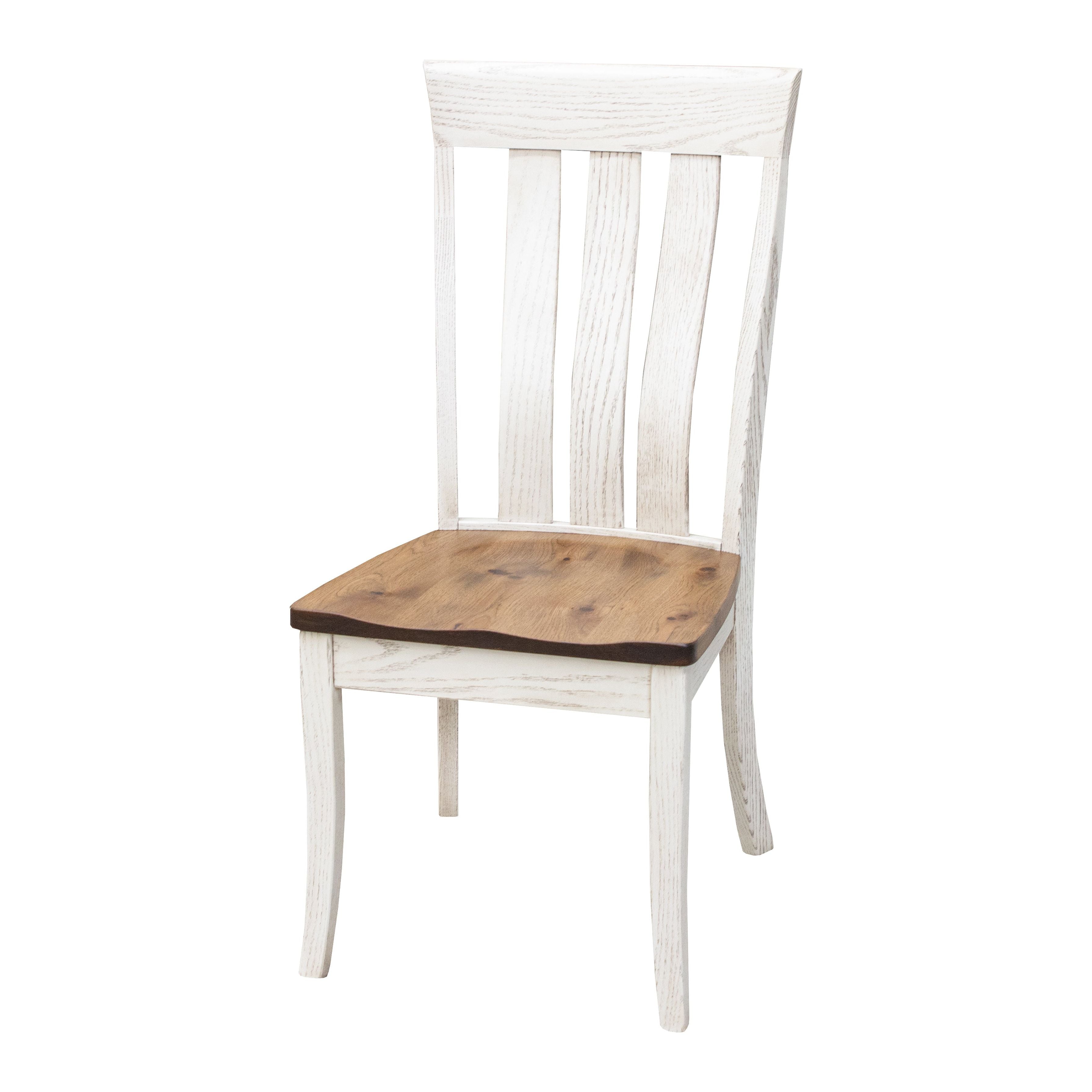 Curlew White & Wood Amish Side Dining Chair | O-CS&RH-CO