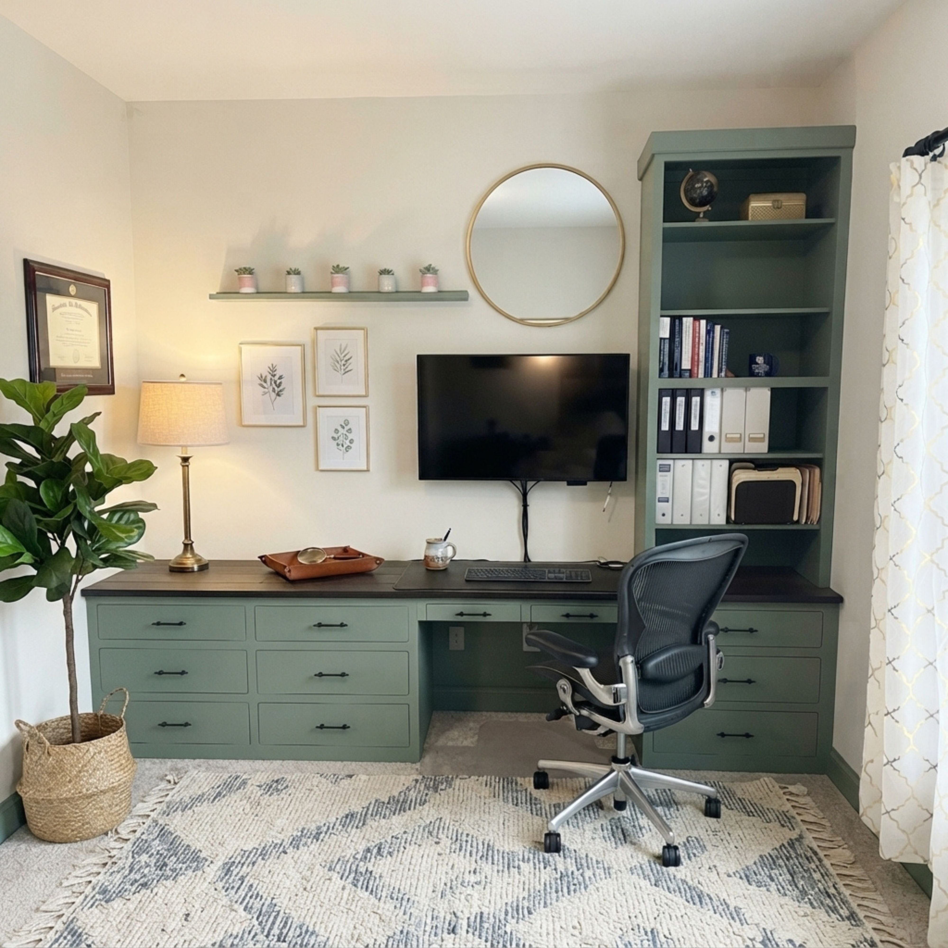 Custom Two-Tone Solid Maple Media Desk with Storage Tower