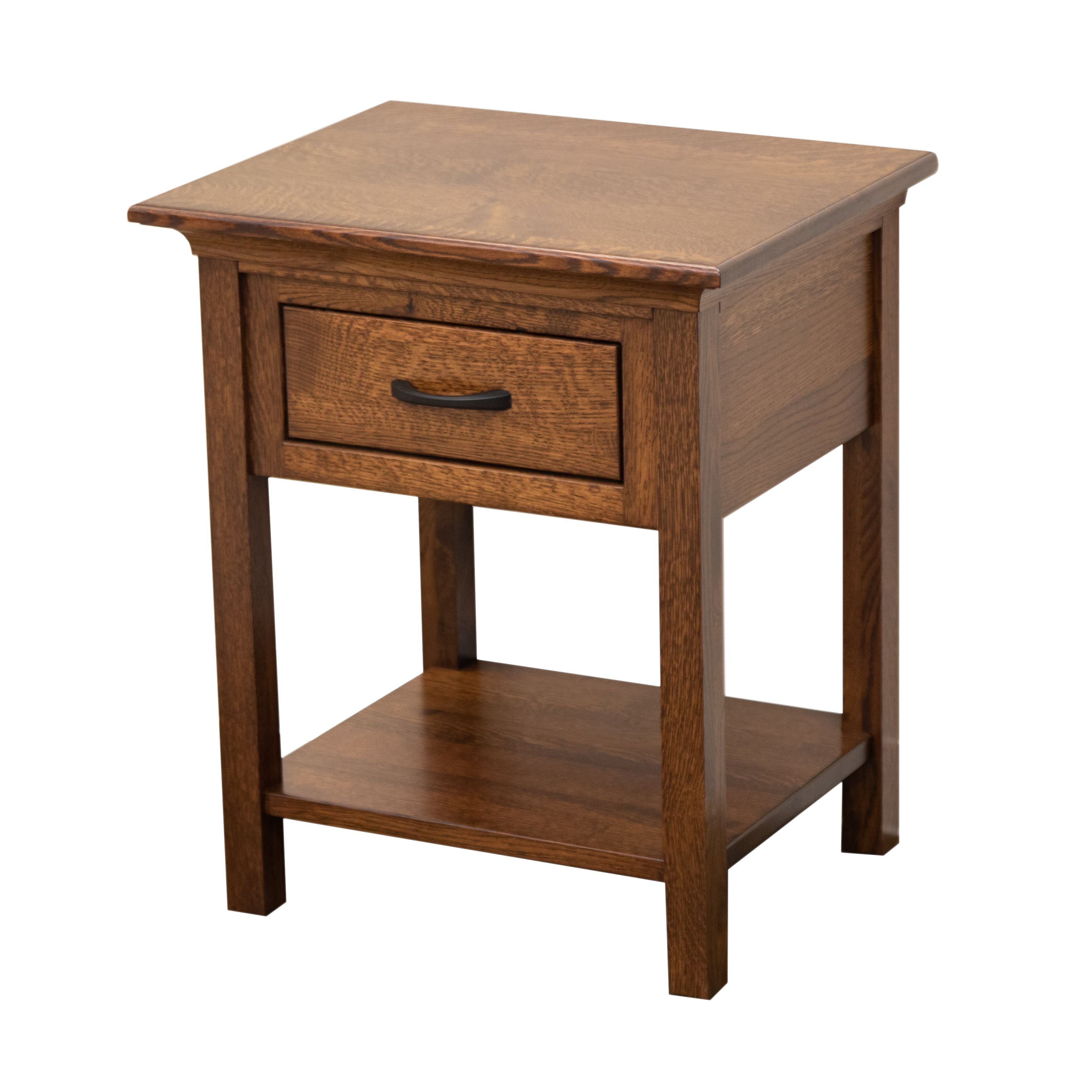 DCF Mission Quarter Sawn White Oak Wood 1-Drawer Open Nightstand | ASB