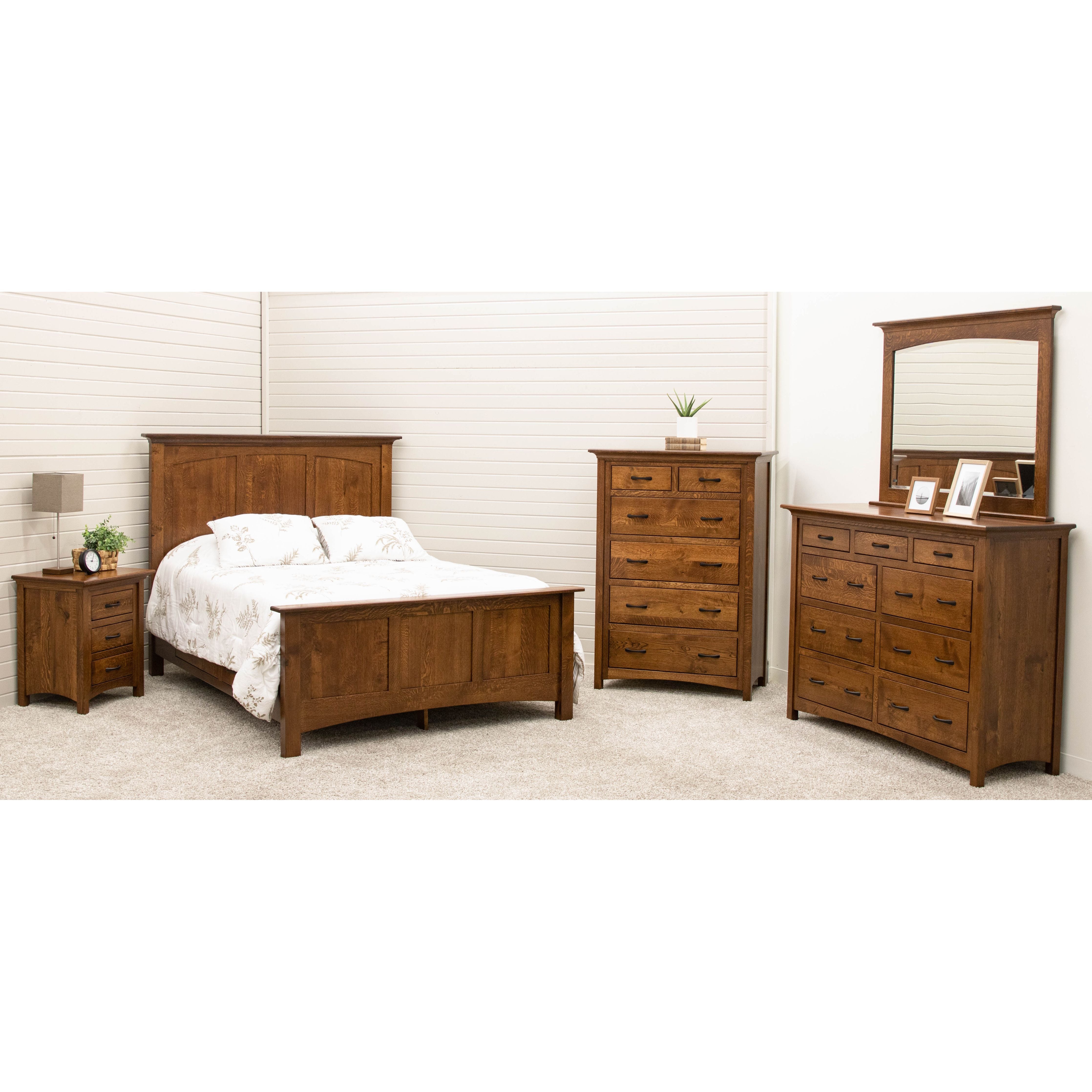DCF Mission Queen Quarter Sawn White Oak Wood Storage Platform Bed | ASB