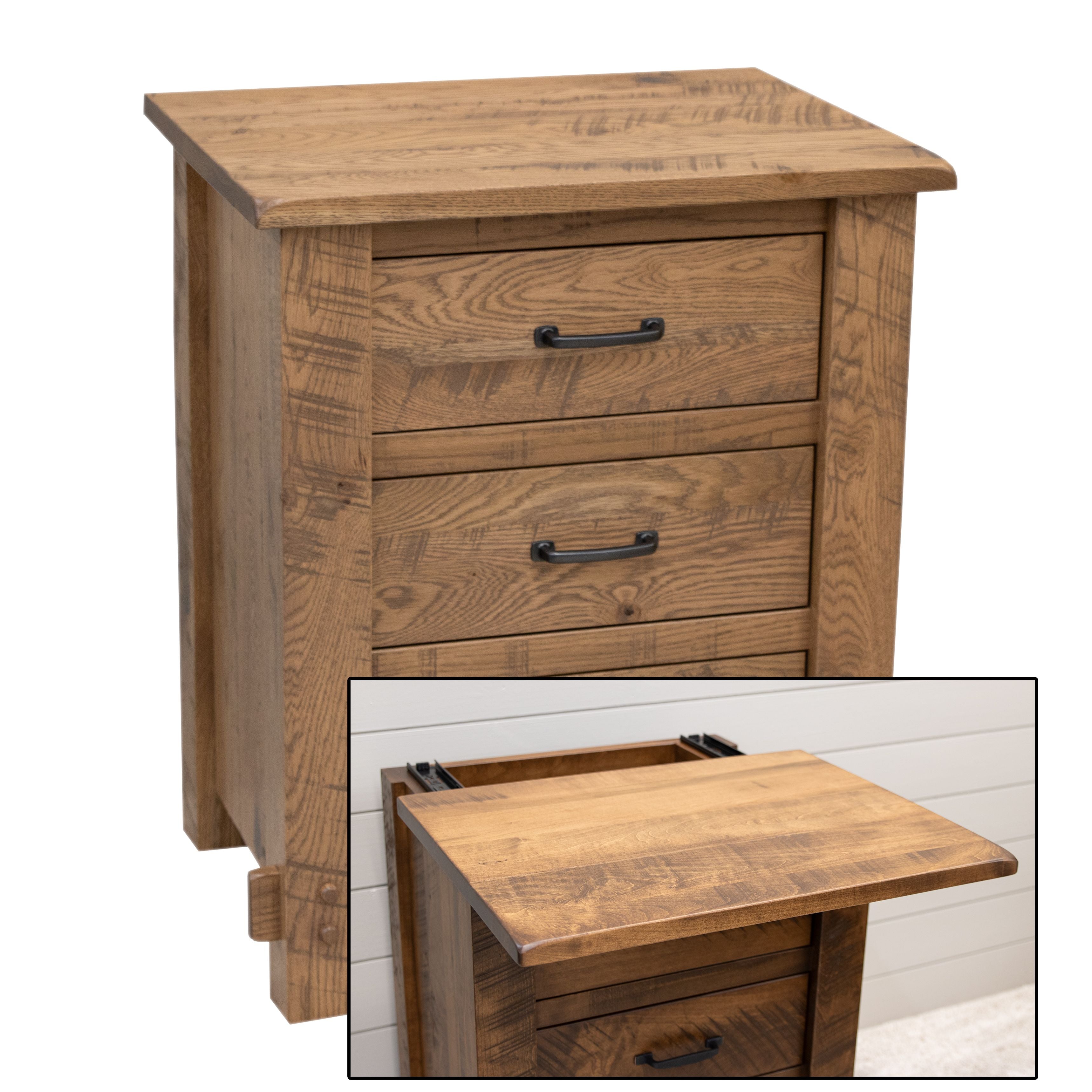 DCF Roughsawn 3-Drawer Nightstand