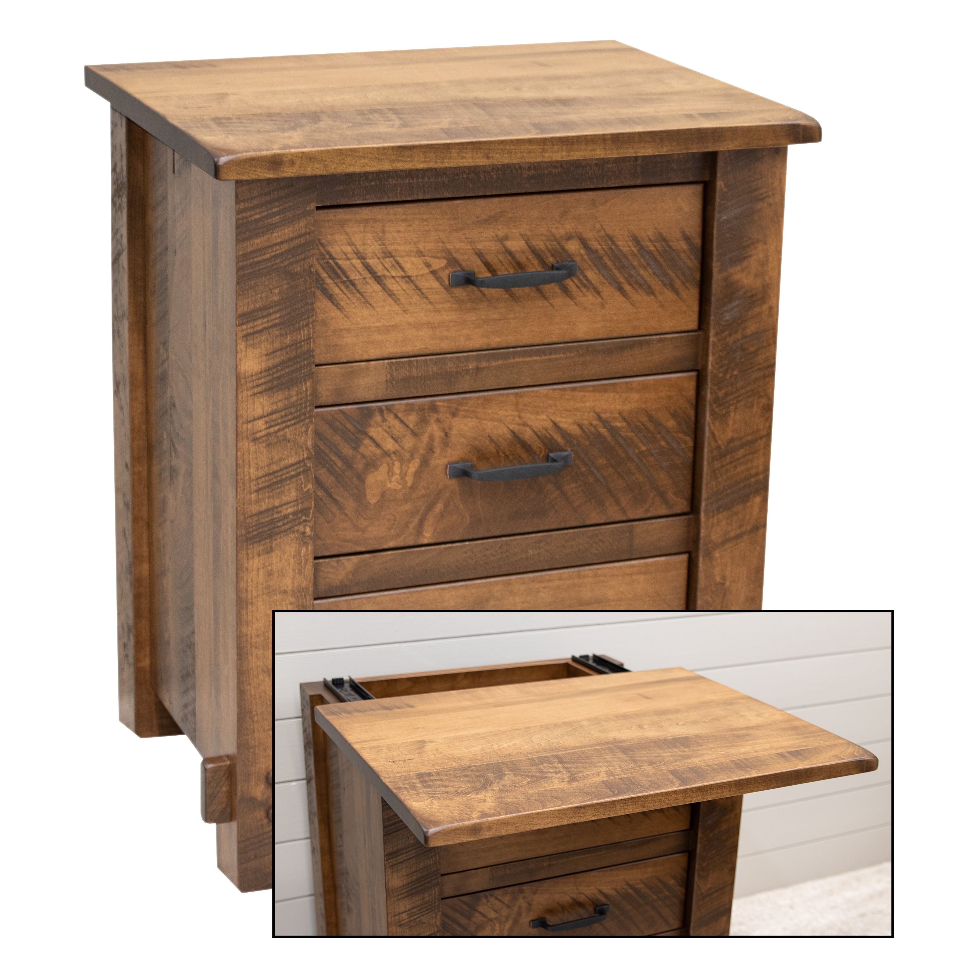 DCF Roughsawn 3-Drawer Nightstand
