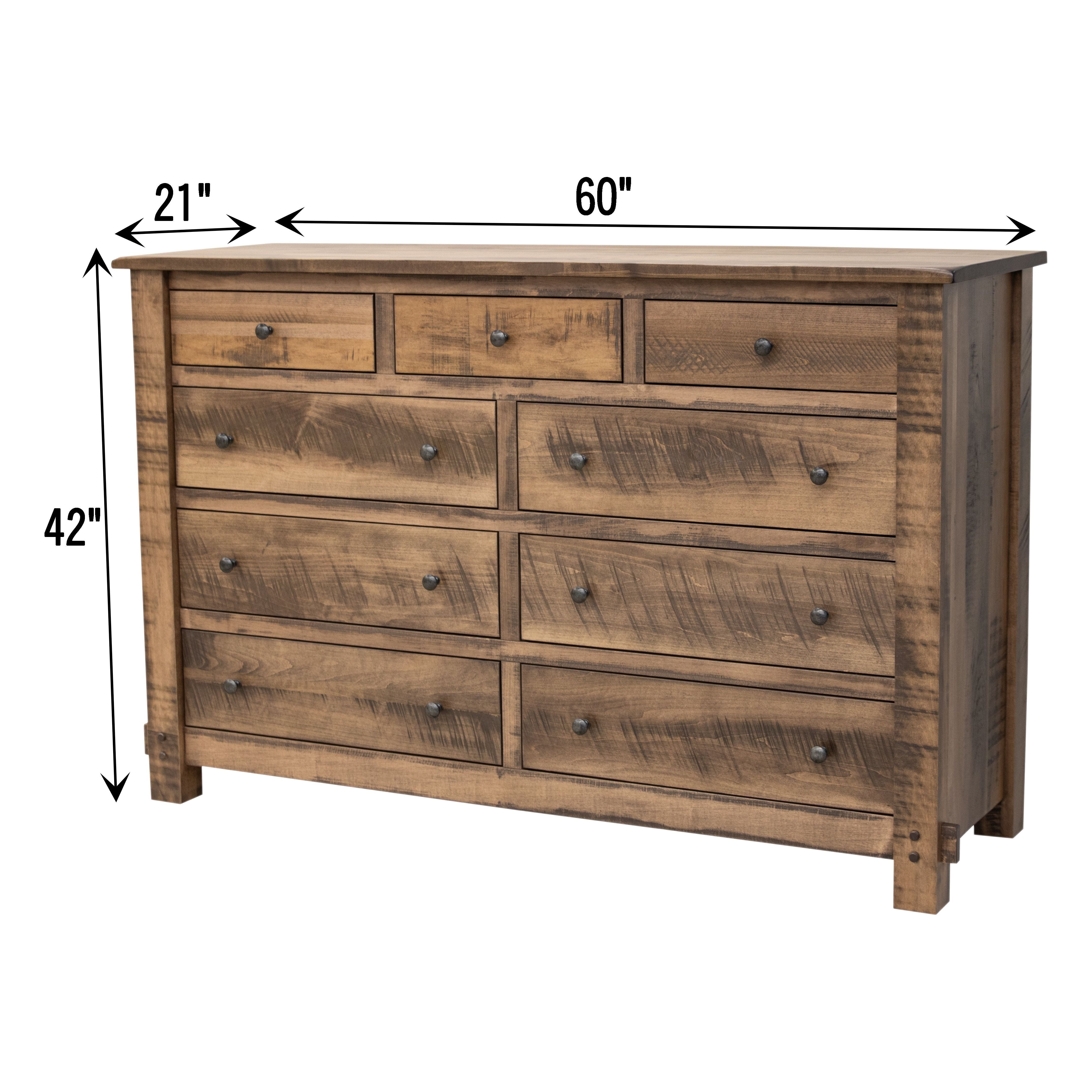 DCF Roughsawn 9-Drawer Tall Dresser