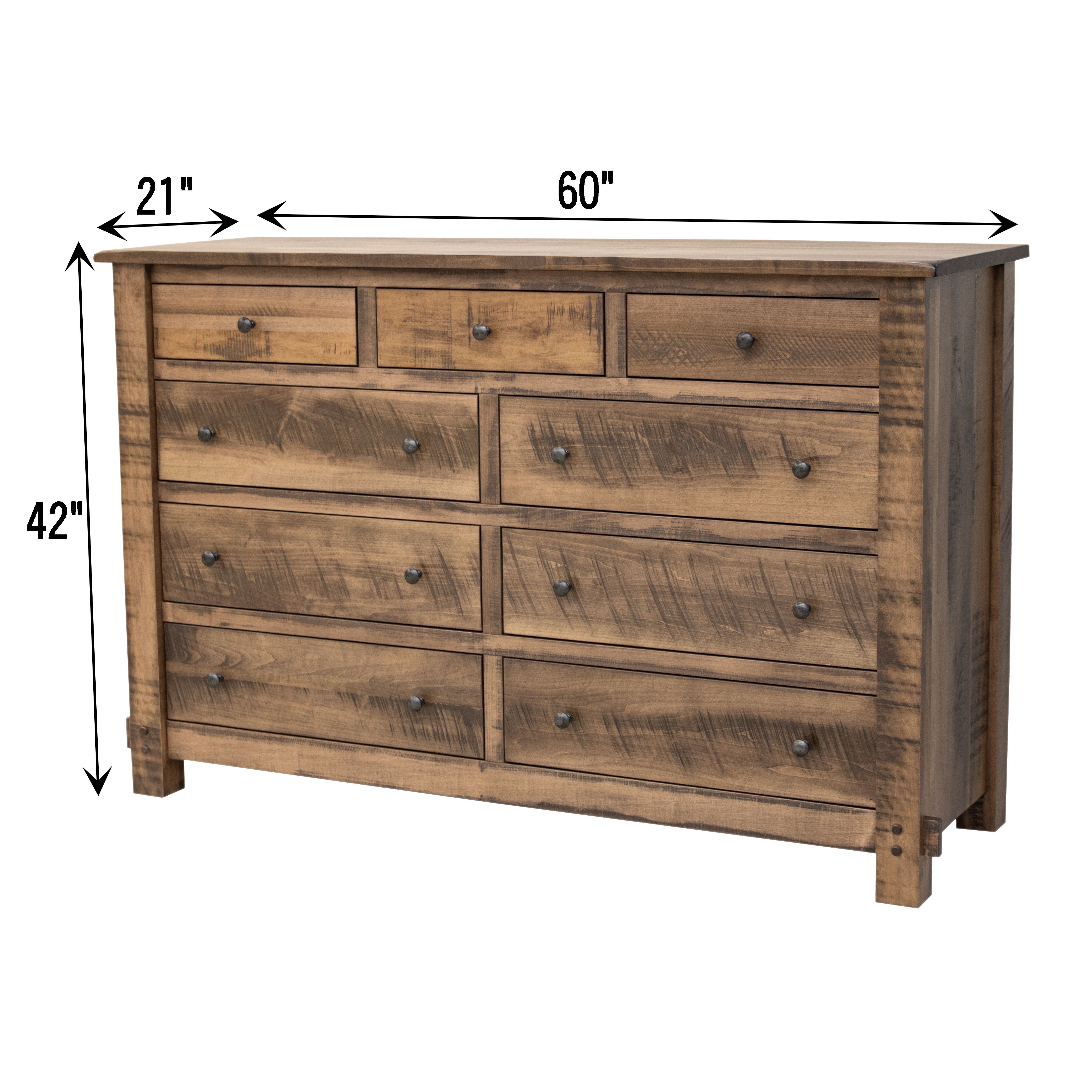 DCF Roughsawn 9-Drawer Tall Dresser